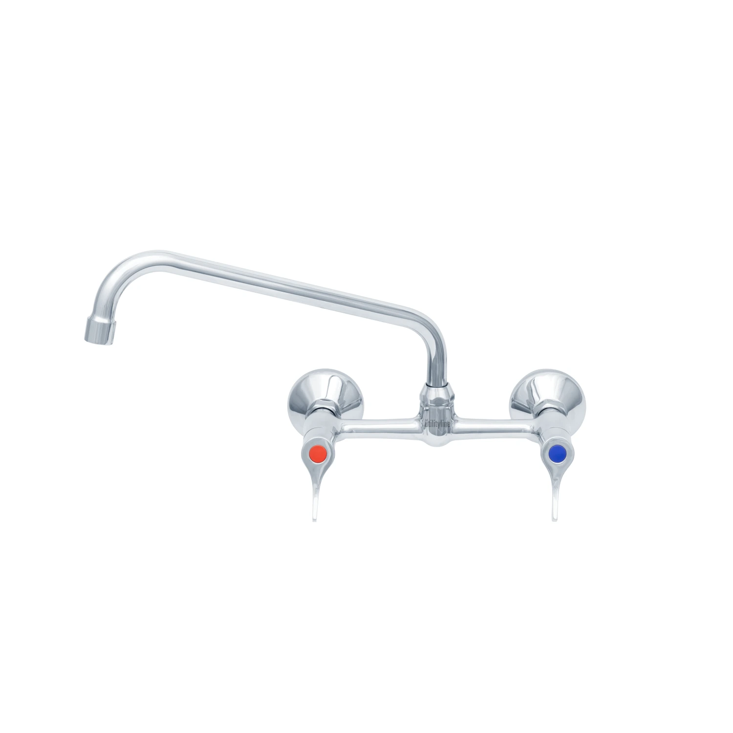 T&S Brass 8" Wall Mount Mixing Faucet w/ 12" Swing Nozzle w/ 2.2 GPM Aerator, Lever Handles & G1/2 Offset Male Inlets