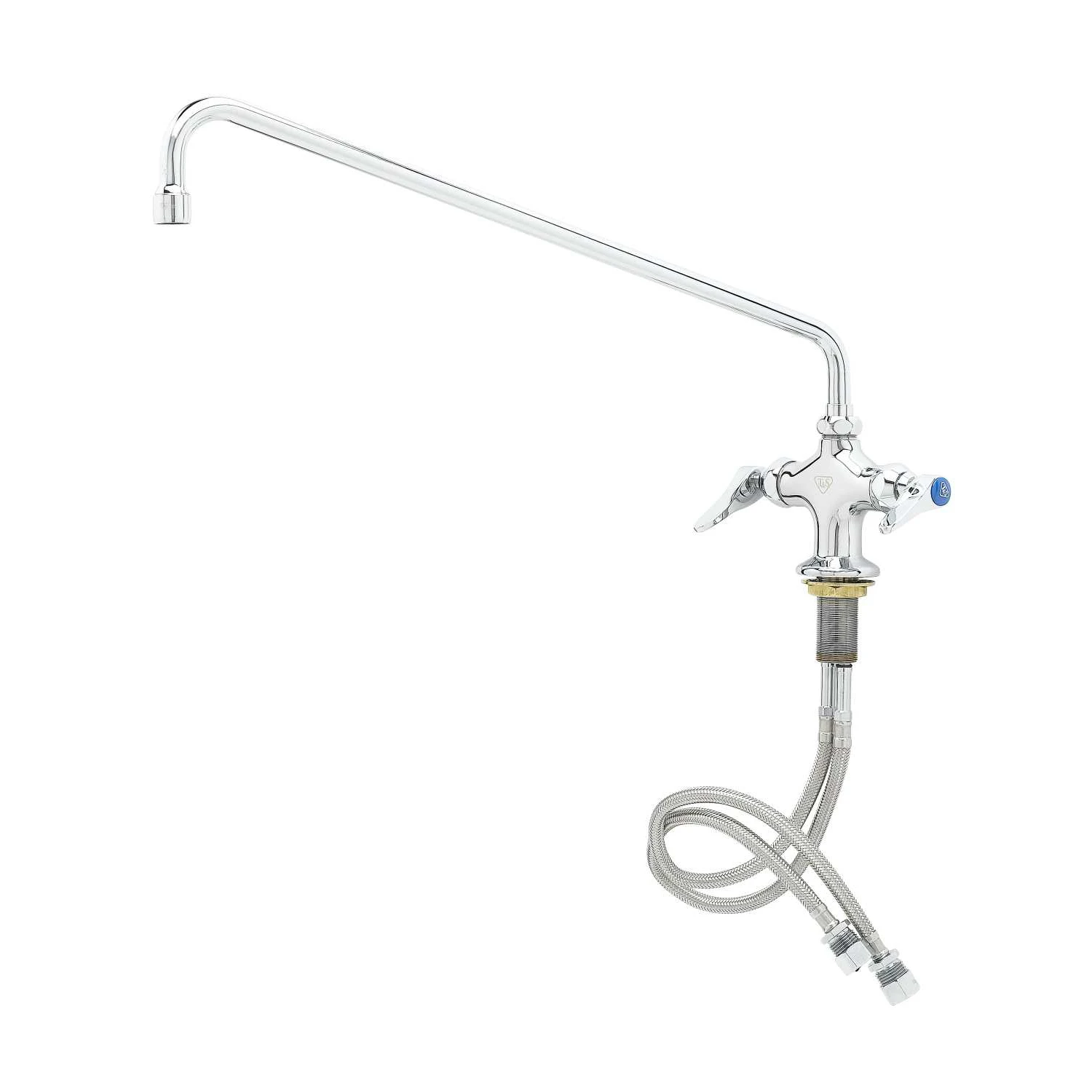 T&S Brass Double Pantry Faucet, Single Hole Base, 18" Swing Nozzle (065X)