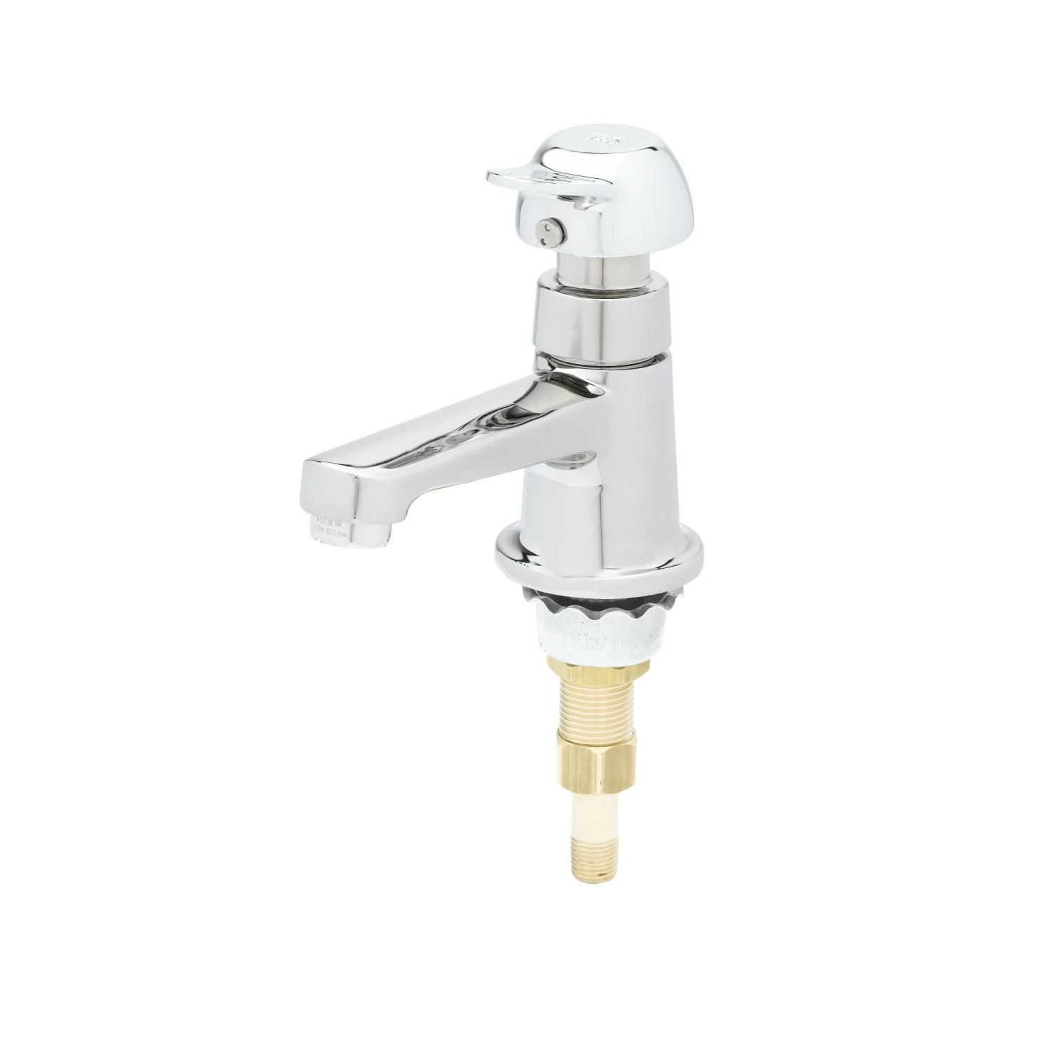 T&S Brass Sill Faucet, Pivot-Action Metering, 0.5 GPM VR Non-Aerated Outlet, 1/2" NPSM Male Inlet