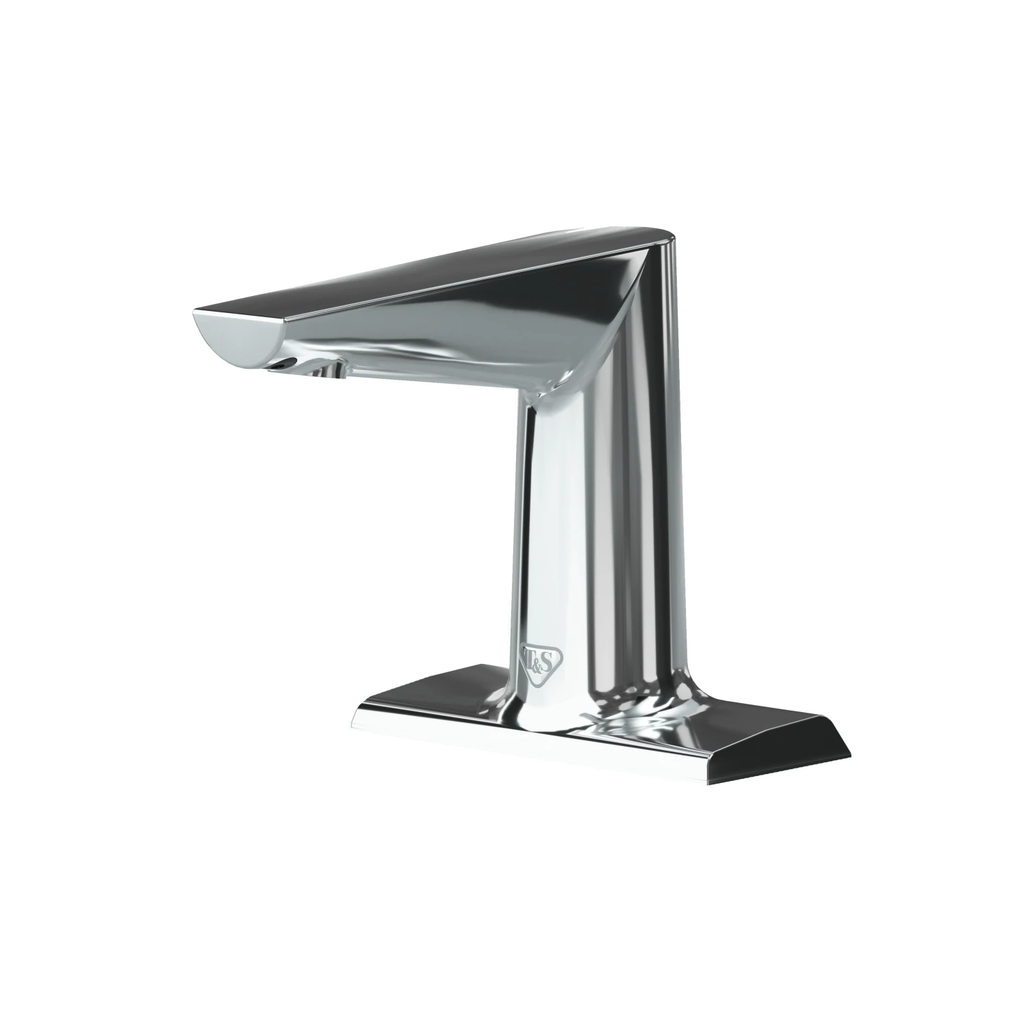 T&S Brass WaveCrest Medical Sensor Faucet, 4" Deck Mount, Polished Chrome, 0.5 GPM / 1.9 LPM VR Concealed Spray Device, Low Flow Hydrogenerator