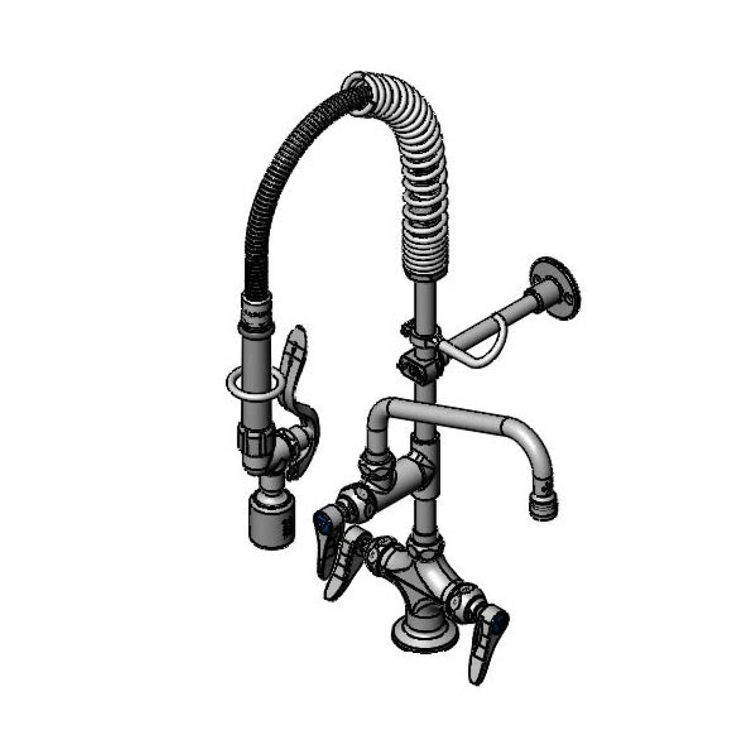 T&S Brass Mini-Pre-Rinse unit w/ B-0107-C, 6" Swivel Nozzle, Lever Handles, Wall Bracket "MINI PRE-RINSE UNIT"