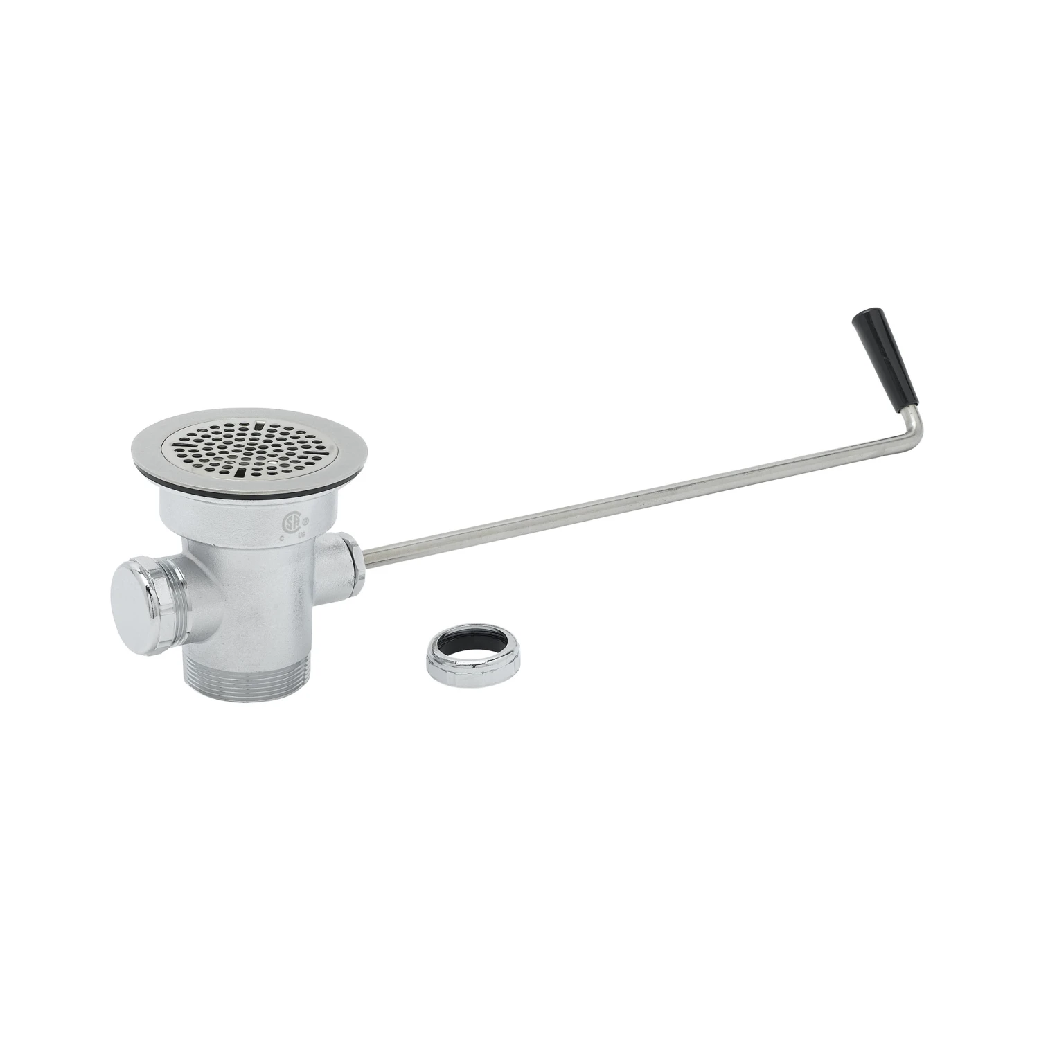 T&S Brass Waste Drain Valve, Long Twist Handle, 3" x 2"