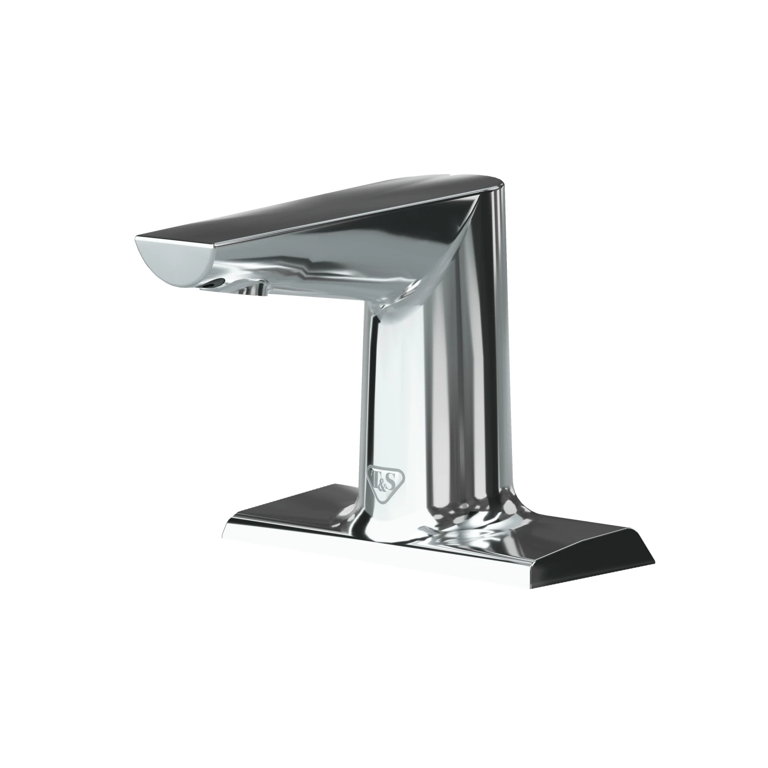 T&S Brass WaveCrest Electronic Sensor Lavatory Faucet, 4" Deck Mount, Polished Chrome, 0.5 GPM / 1.9 LPM VR Concealed Spray Device