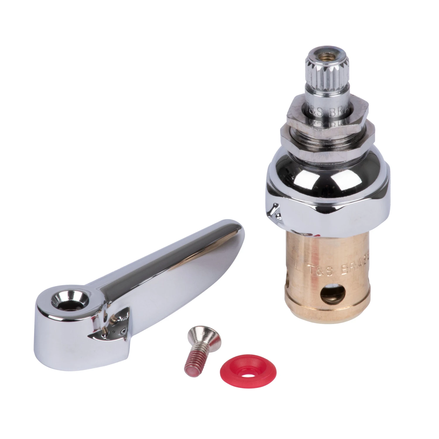 T&S Brass Eterna Cartridge for Dome Escutcheon, Right-to-Close, Lever Handle (Hot/Red)