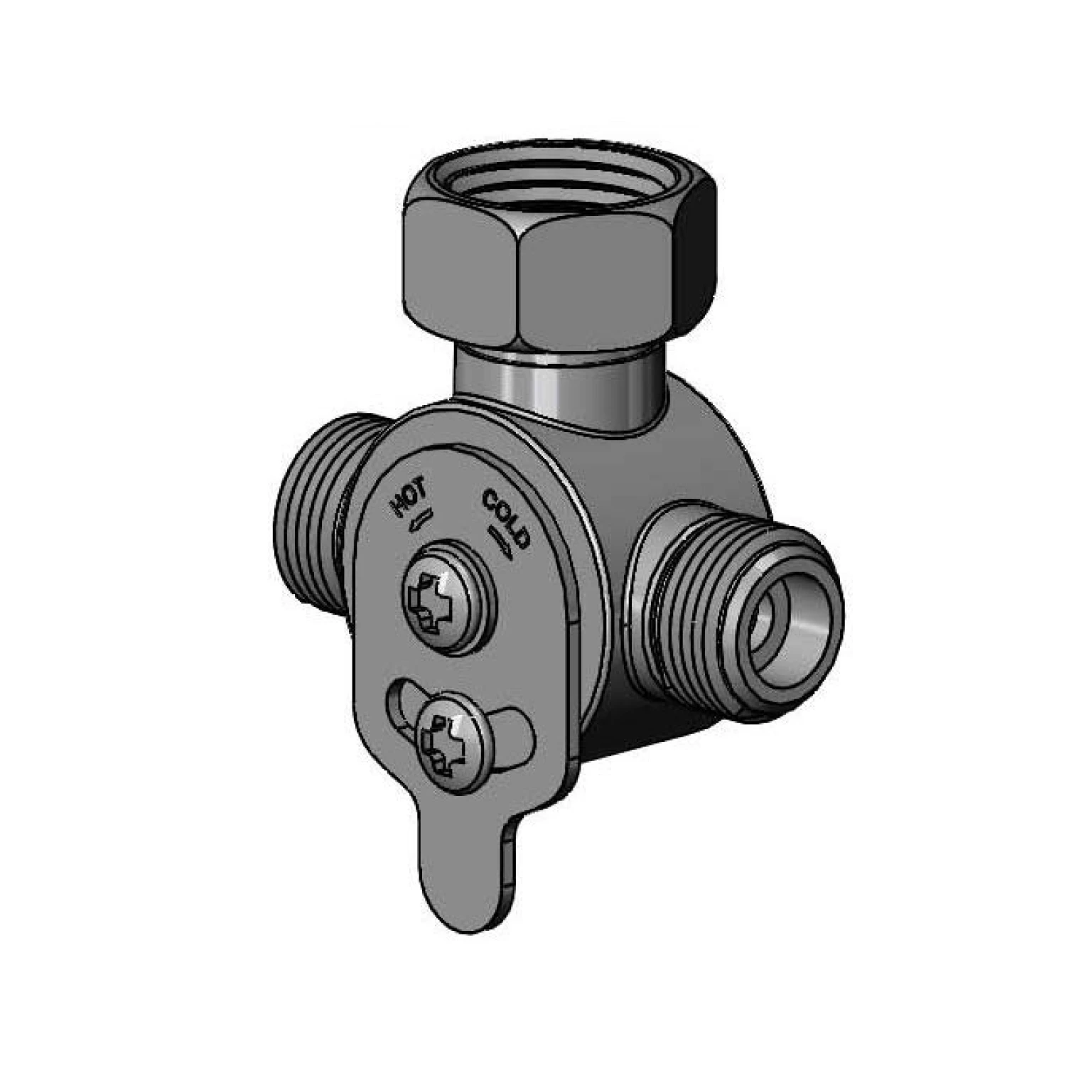 T&S Brass Chrome Plated Brass Mechanical Temperature Mixing Valve