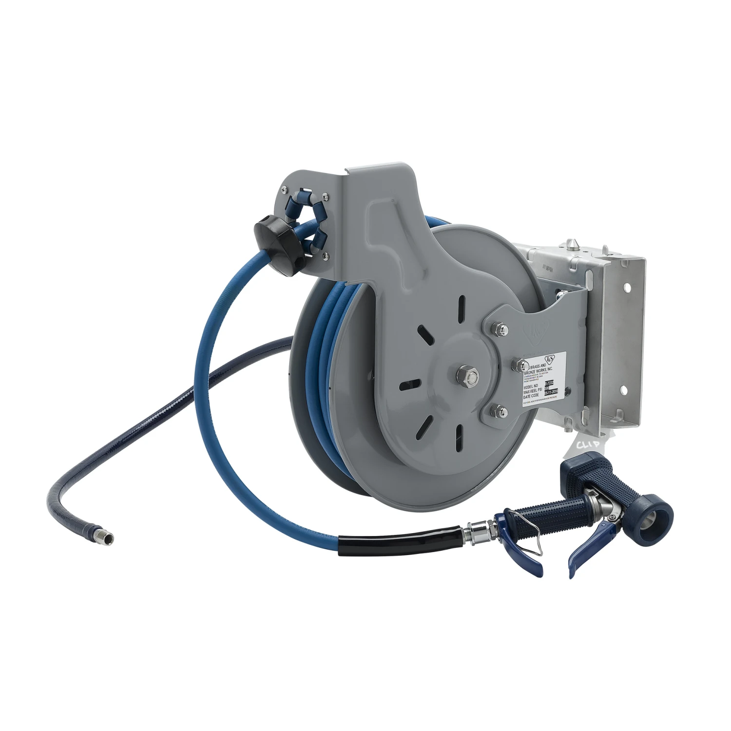 T&S Brass 3/8" x 35' Open Epoxy Coated Reel, MV-2522-24, 36" Flexible Water Hose, SS Swing Bracket