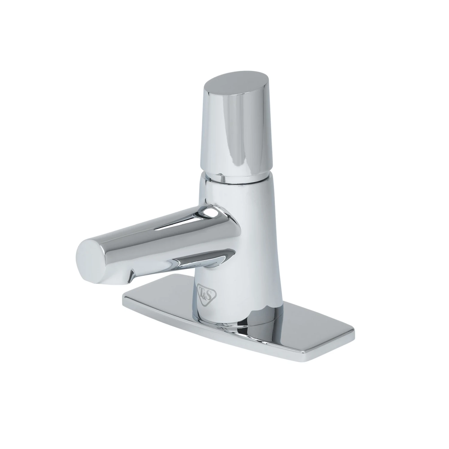 T&S Brass LakeCrest Aesthetic Metering Lavatory Faucet, Polished Chrome, Deck Plate