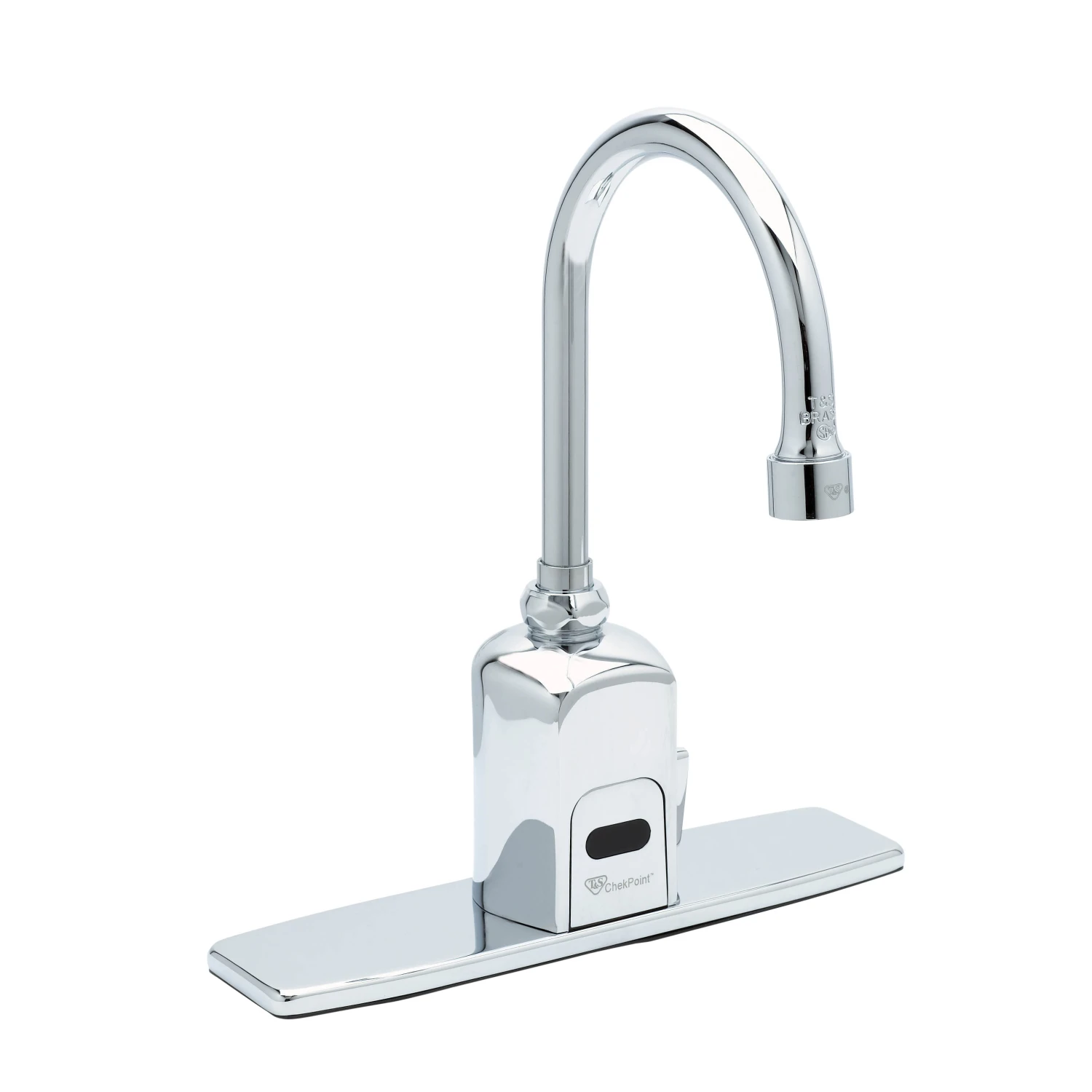 T&S Brass ChekPoint Above-Deck Electronics Faucet, 8" c/c Deck Plate, Gooseneck, 2.2 GPM / 8.3 LPM VR Aerator