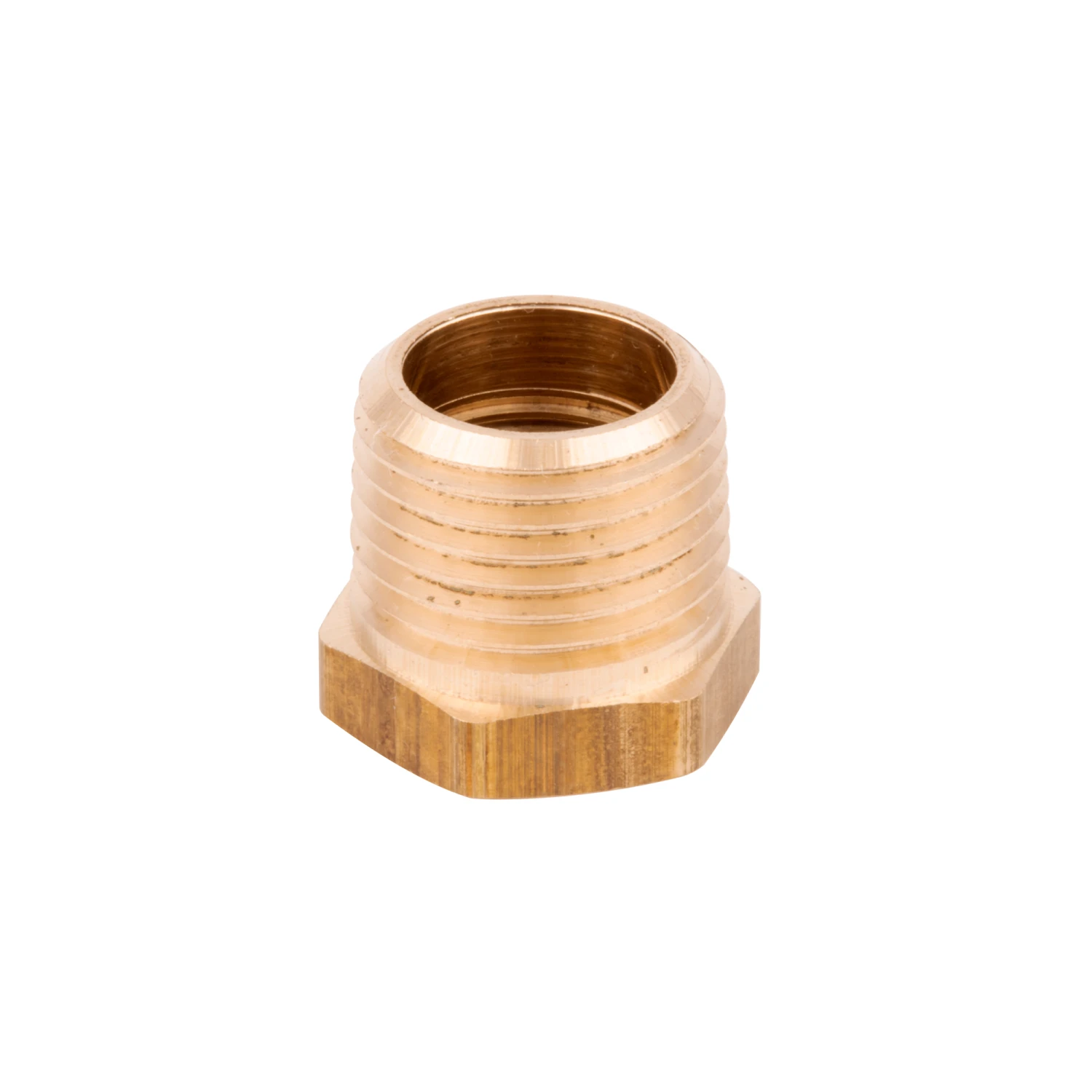 T&S Brass 1/2"NPT Male x 3/8"NPT Female Hex Bushing (Unplated Brass)