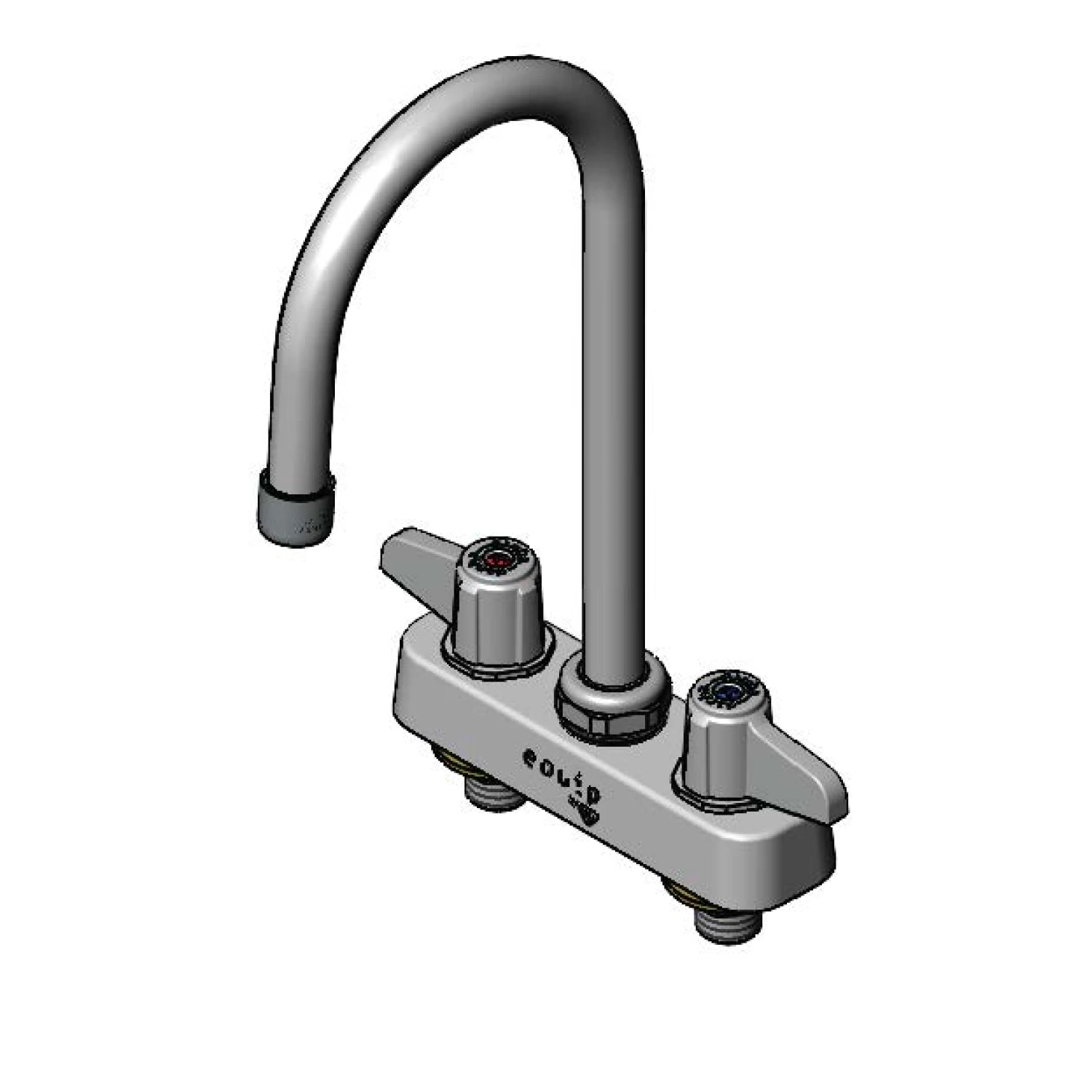 T&S Brass Equip 4" c/c Deck Mount Workboard Faucet, 5-1/2" Swivel Gooseneck & 1.5 GPM VR Aerator