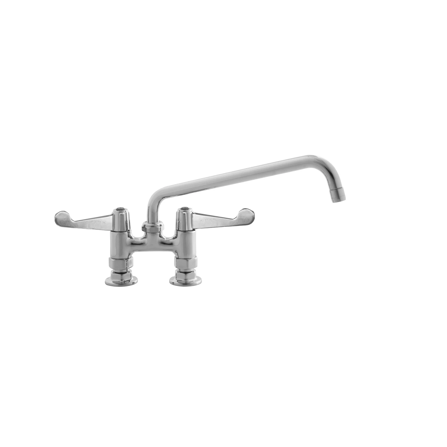 T&S Brass Equip 4" Deck Mount Swivel Base Fct, 12" Swing Nozzle, Wrist Handles & Supply Nipple Kit
