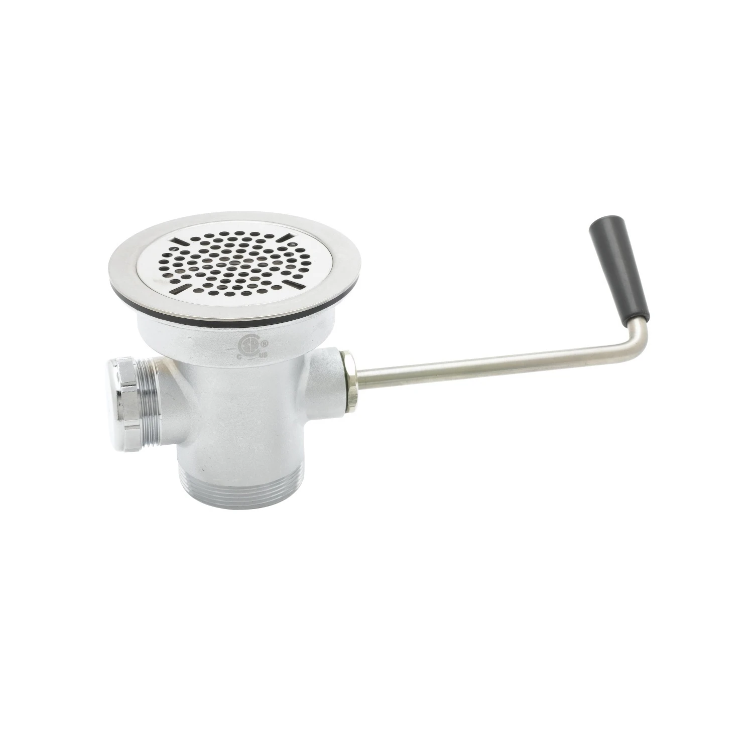 T&S Brass Waste Drain Valve, Short Twist Handle, 3-1/2" x 2"