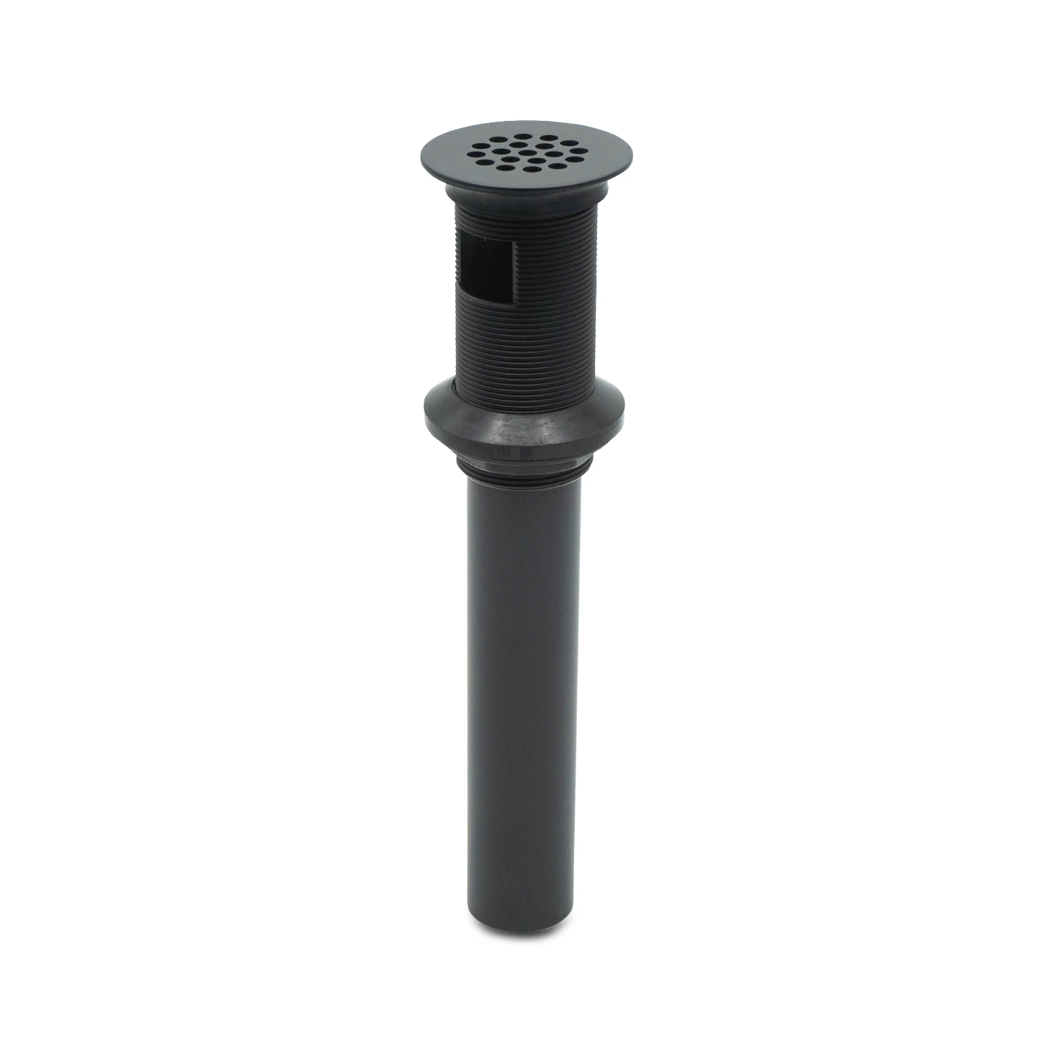 T&S Brass Grid Drain, Cast Brass w/ Matte Black Finish, Overflow Opening
