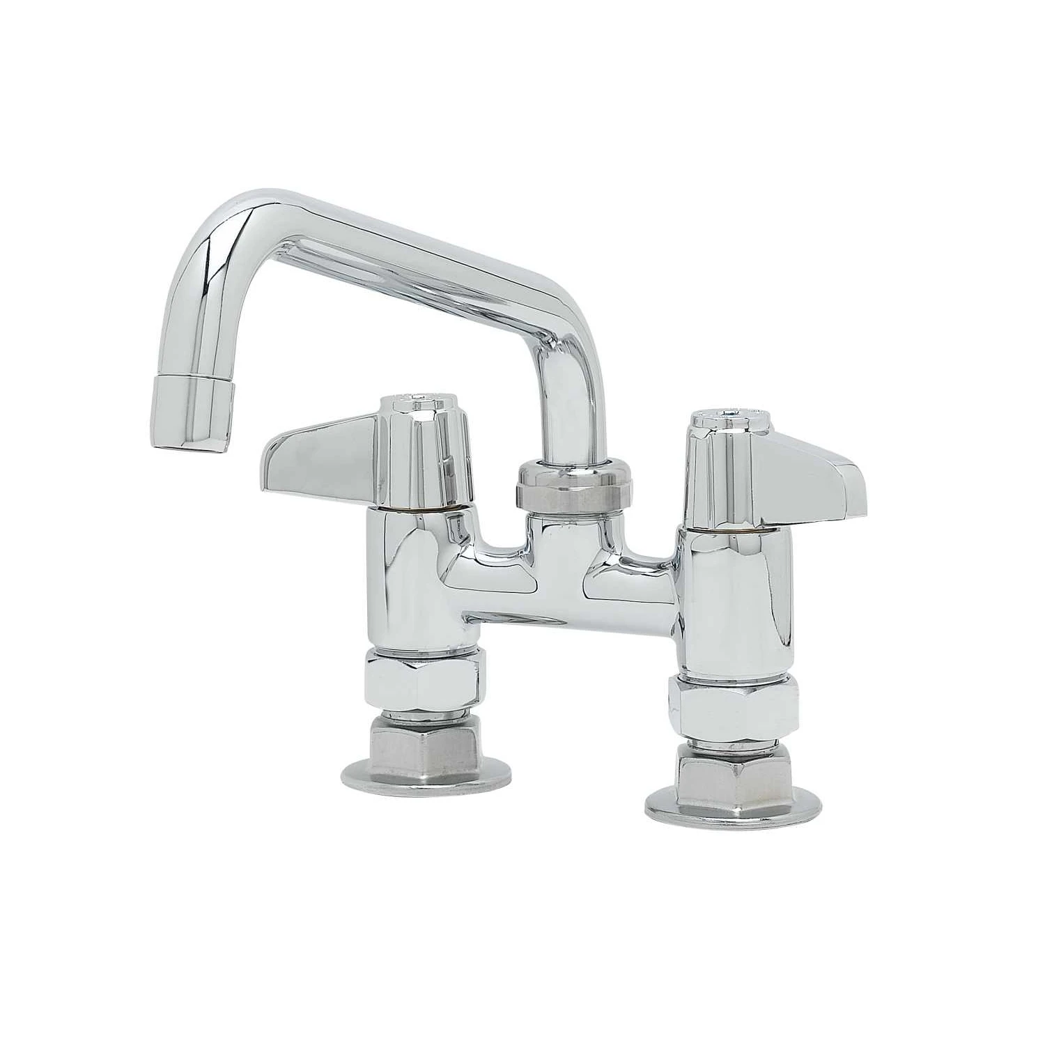 T&S Brass Equip 4" Deck Mount Swivel Base Faucet, 6" Swing Nozzle & Supply Nipple Kit