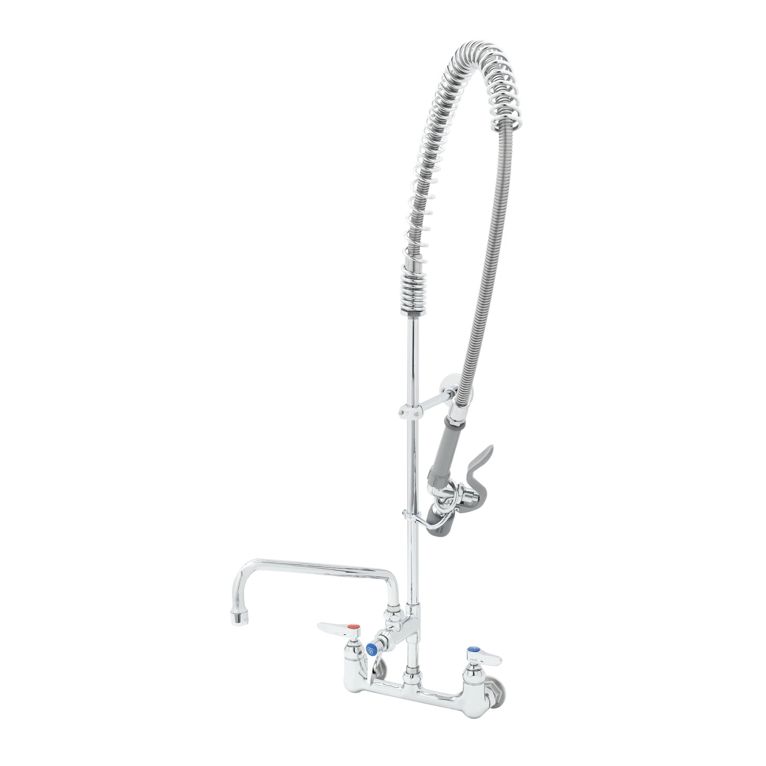 T&S Brass EasyInstall Pre-Rinse, 8" Wall Mount, 12" Add-On Faucet, B-0107-J, Wall Bracket
