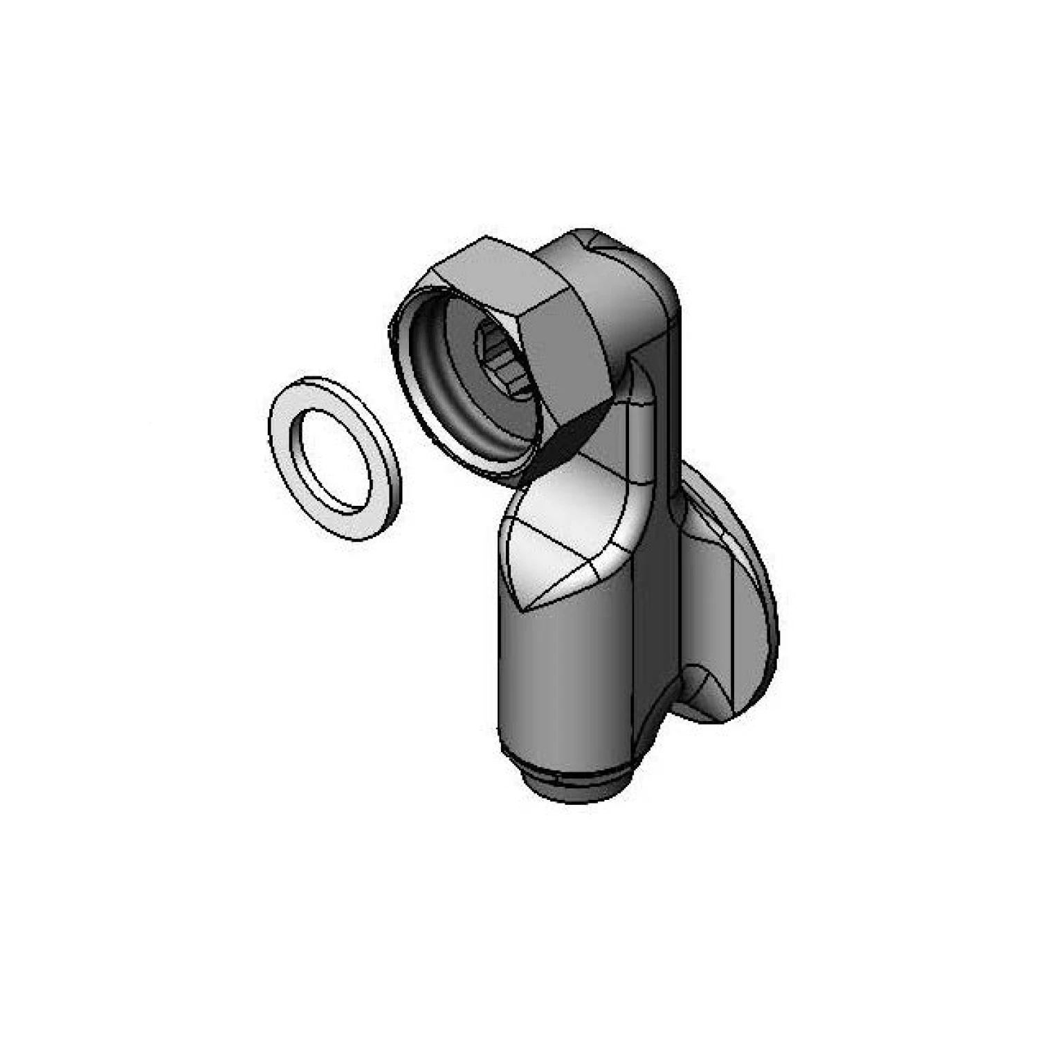 T&S Brass 1/2" NPT Female Flanged Adjustable Inlet with Screwdriver Stop, Rough Finish