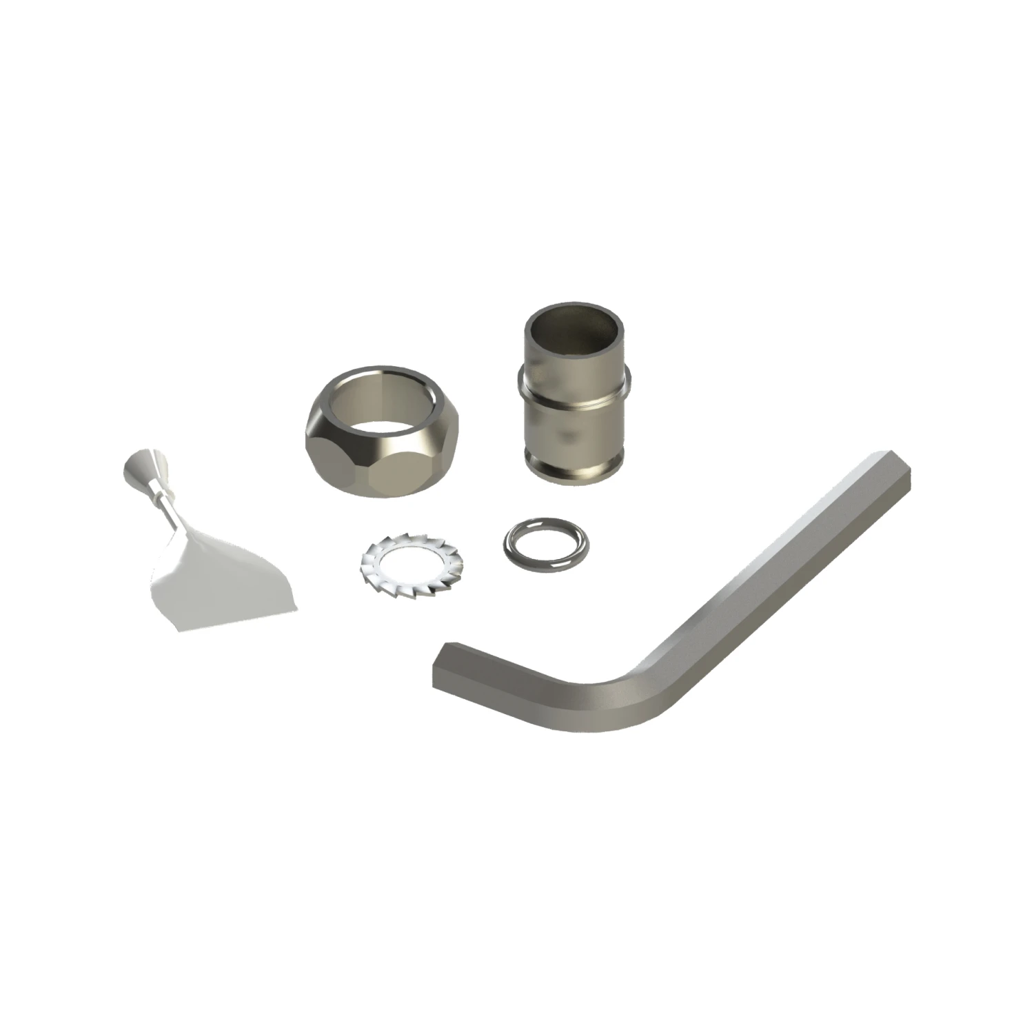 T&S Brass Stainless Steel EasyInstall Kit: Nut, Bushing, O-Ring & Lock Washer