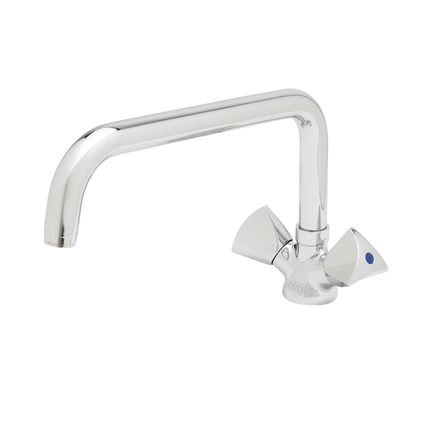 T&S Brass Two Handle Deck Mount Faucet w/ 12" Swing Nozzle, 150mm Clearance