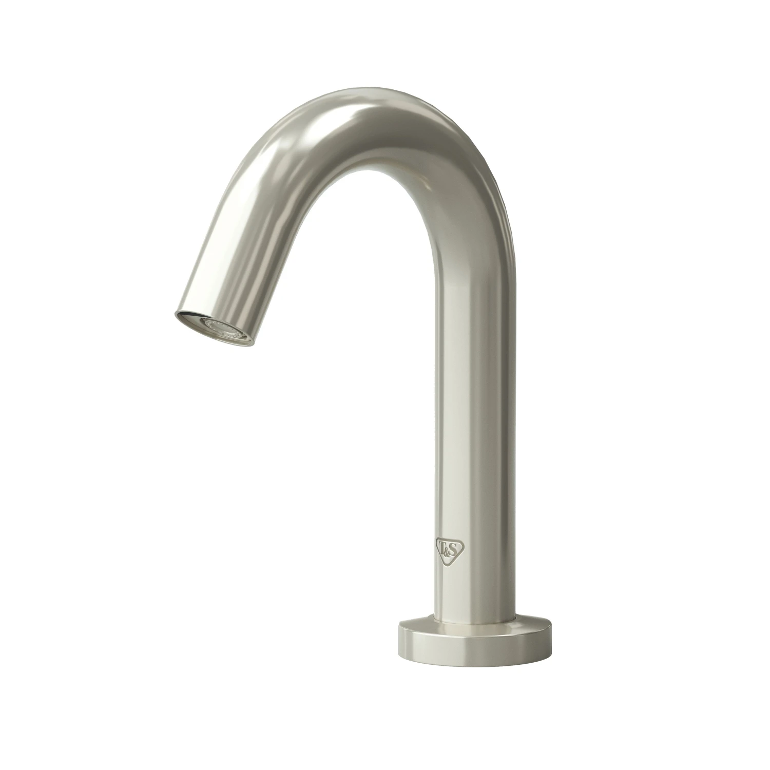 T&S Brass WaveCrest Gooseneck Sensor Lavatory Faucet, Single Hole Deck Mount, Brushed Nickel, 0.5 GPM / 1.9 LPM VR Concealed Spray Device, EC-TMV Thermostatic Mixing Valve