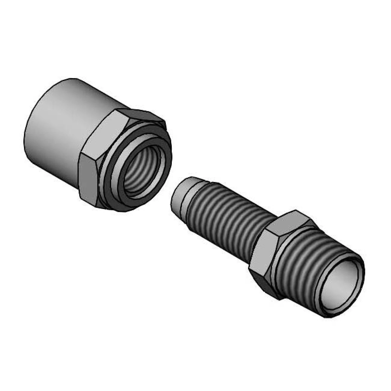 T&S Brass Field Repair End-Fitting for 3/8" ID Hoses, Chrome-Plated Brass "Not for Potable Water"