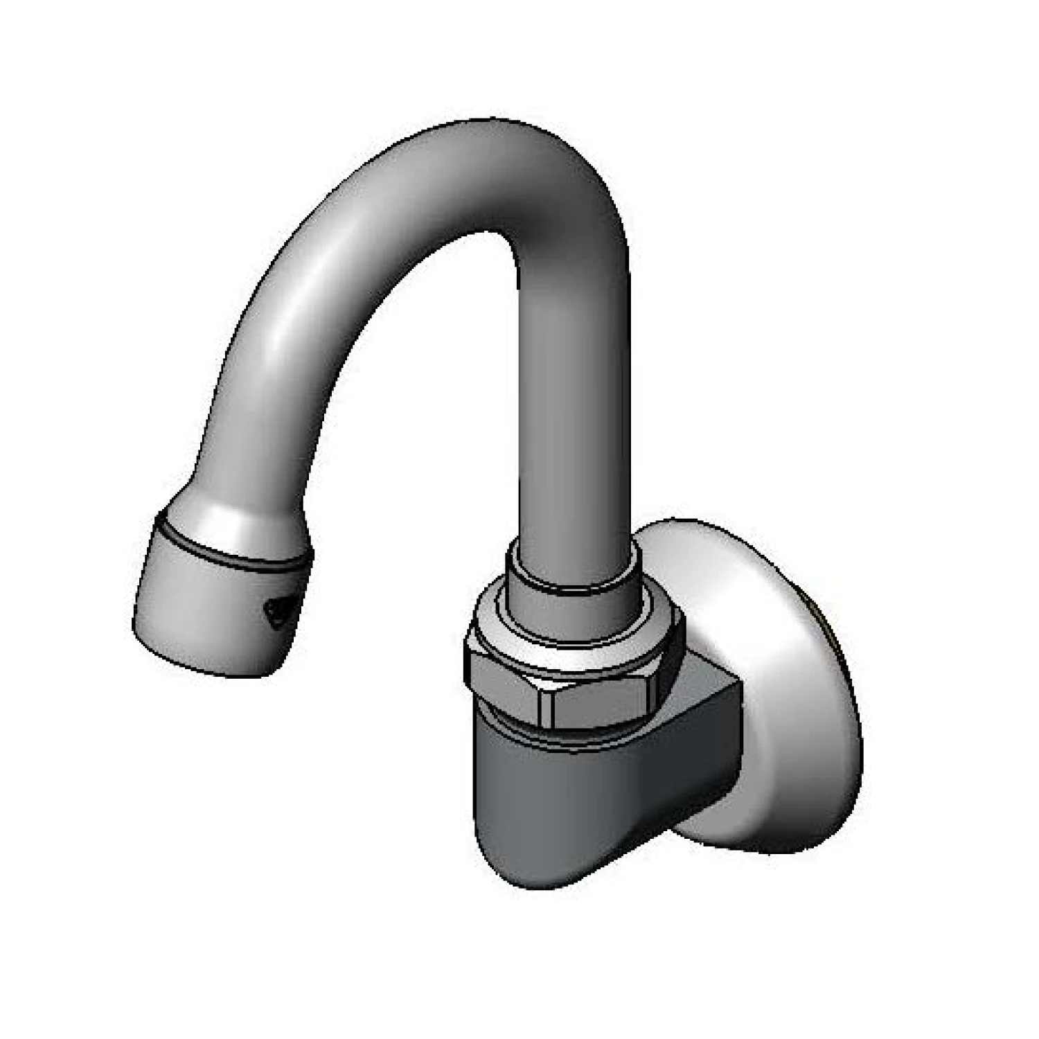 T&S Brass Swivel Gooseneck, Wall Mount, 2.2 gpm Aerator, 2-15/16" Spread, 4-15/16" Height, 3/8"NPT-F