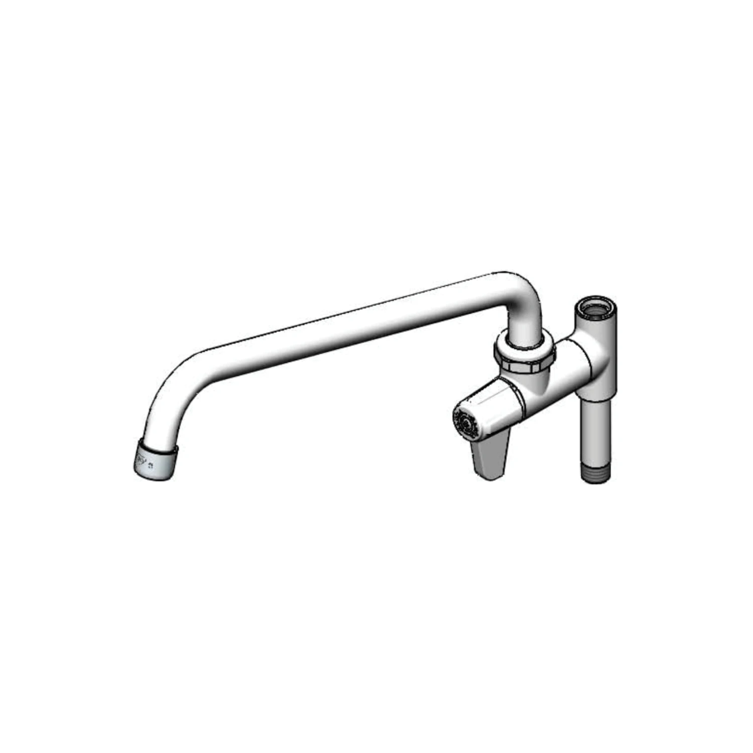T&S Brass Equip Add-On Faucet, Quarter-Turn Ceramic Cartridge, 12" Swing Nozzle & 1.5 GPM VR Aerator