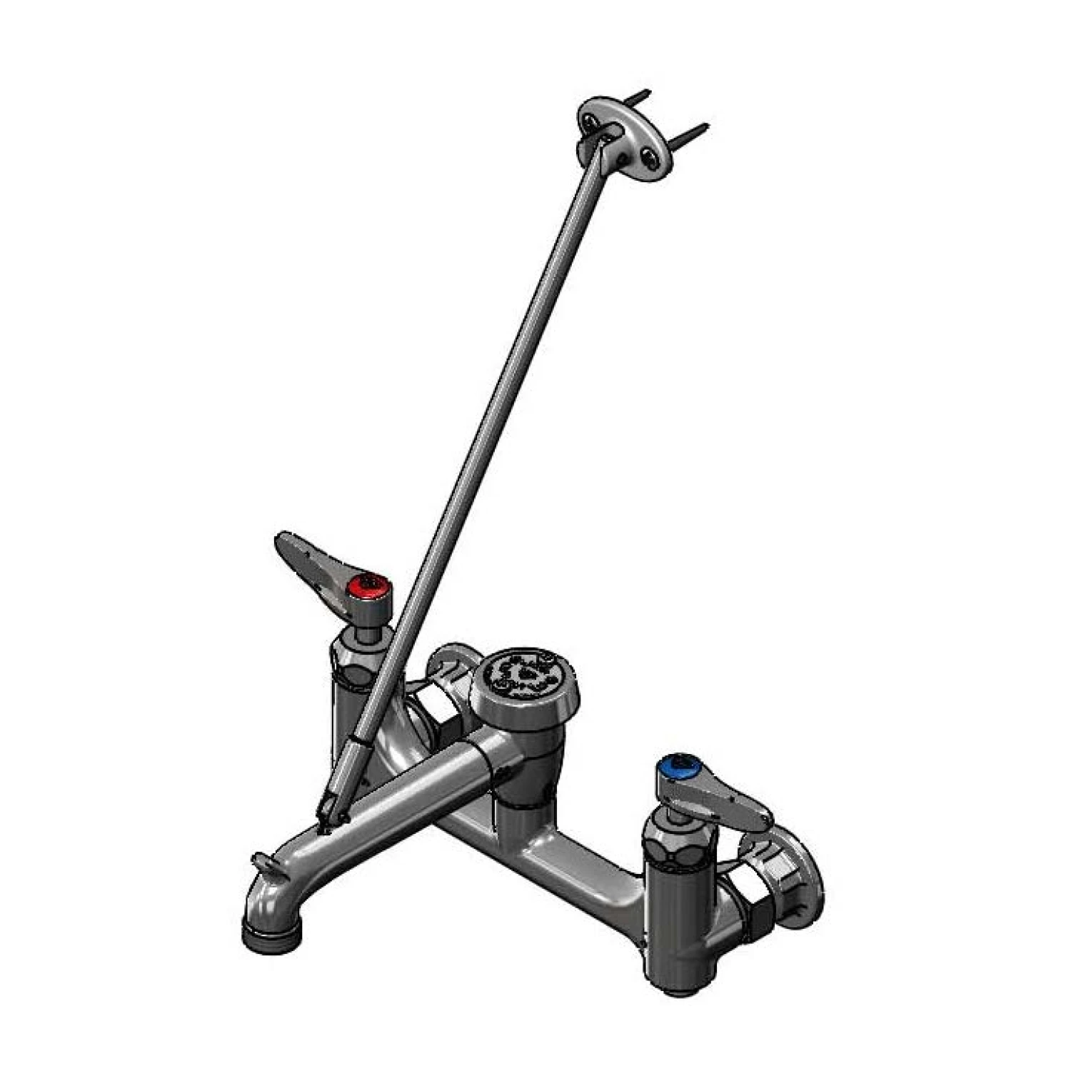 T&S Brass Service Sink, Cerama Cartridges w/ Check Valves, Lever Handles, Rough Chrome, B-0230-K Kit