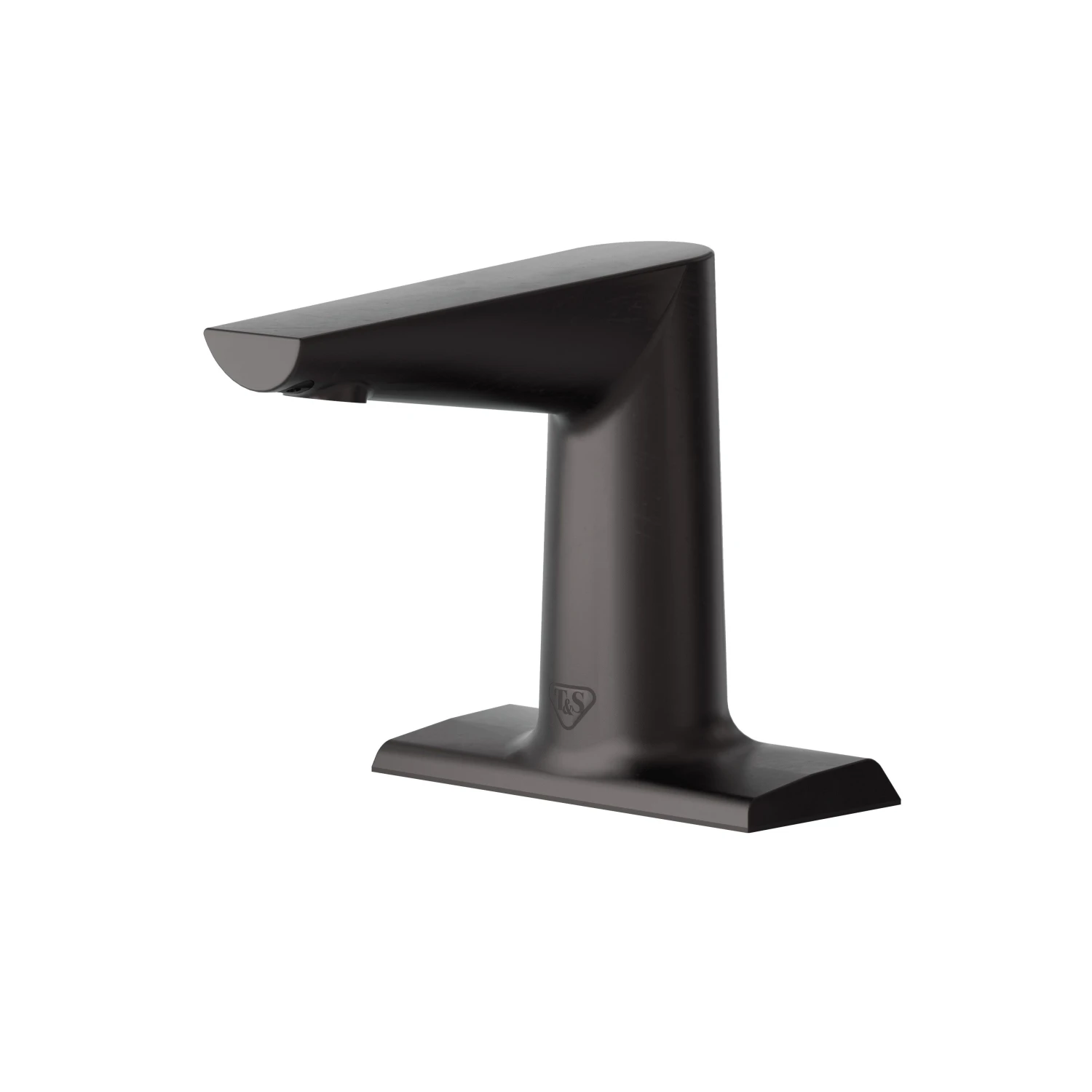 T&S Brass WaveCrest Electronic Sensor Medical Faucet, 4" Deck Mount, Matte Black, 0.5 GPM / 1.9 LPM VR Concealed Spray Device, EC-TMV Thermostatic Mixing Valve
