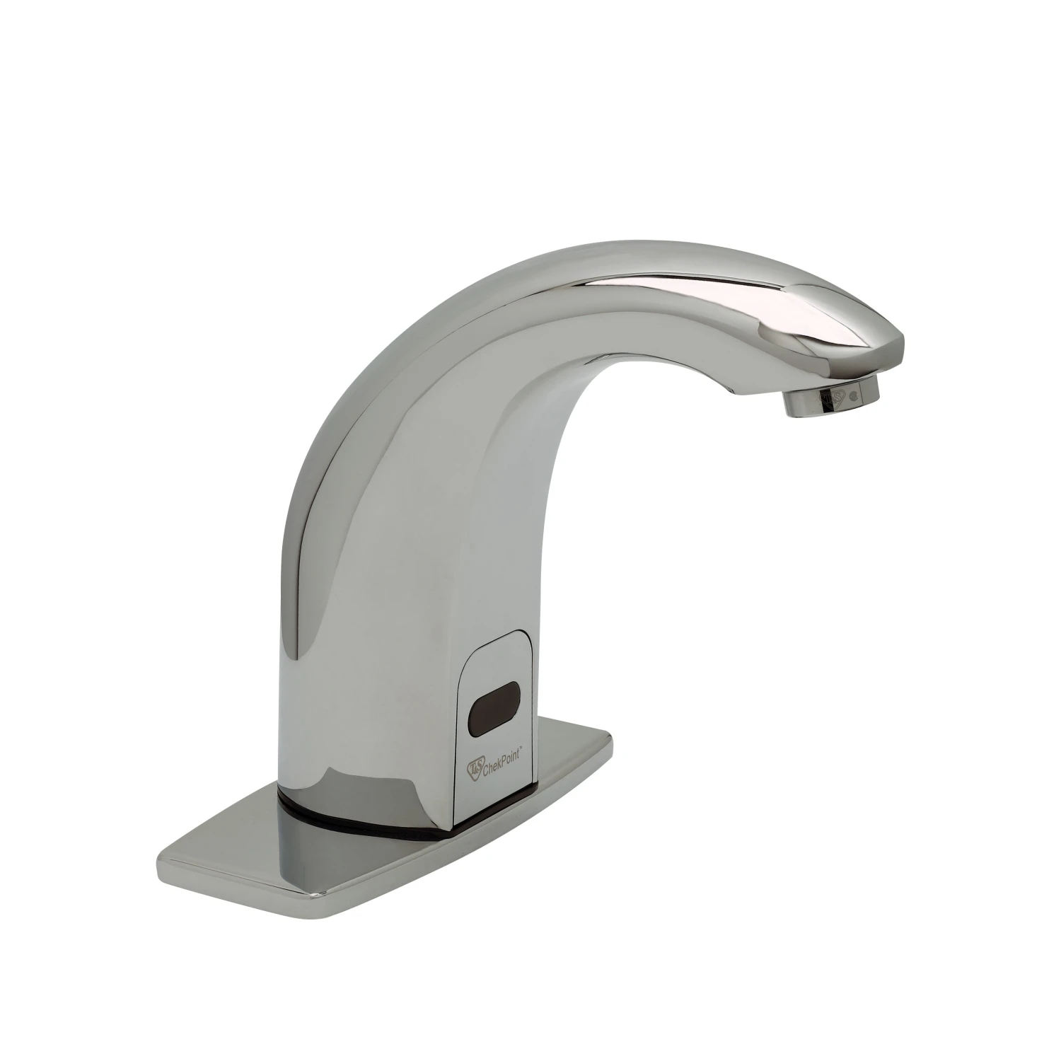 T&S Brass ChekPoint Above-Deck Electronic Faucet, 4" Deck Plate, Contemporary Spout, 2.2 GPM / 8.3 LPM VR Aerator
