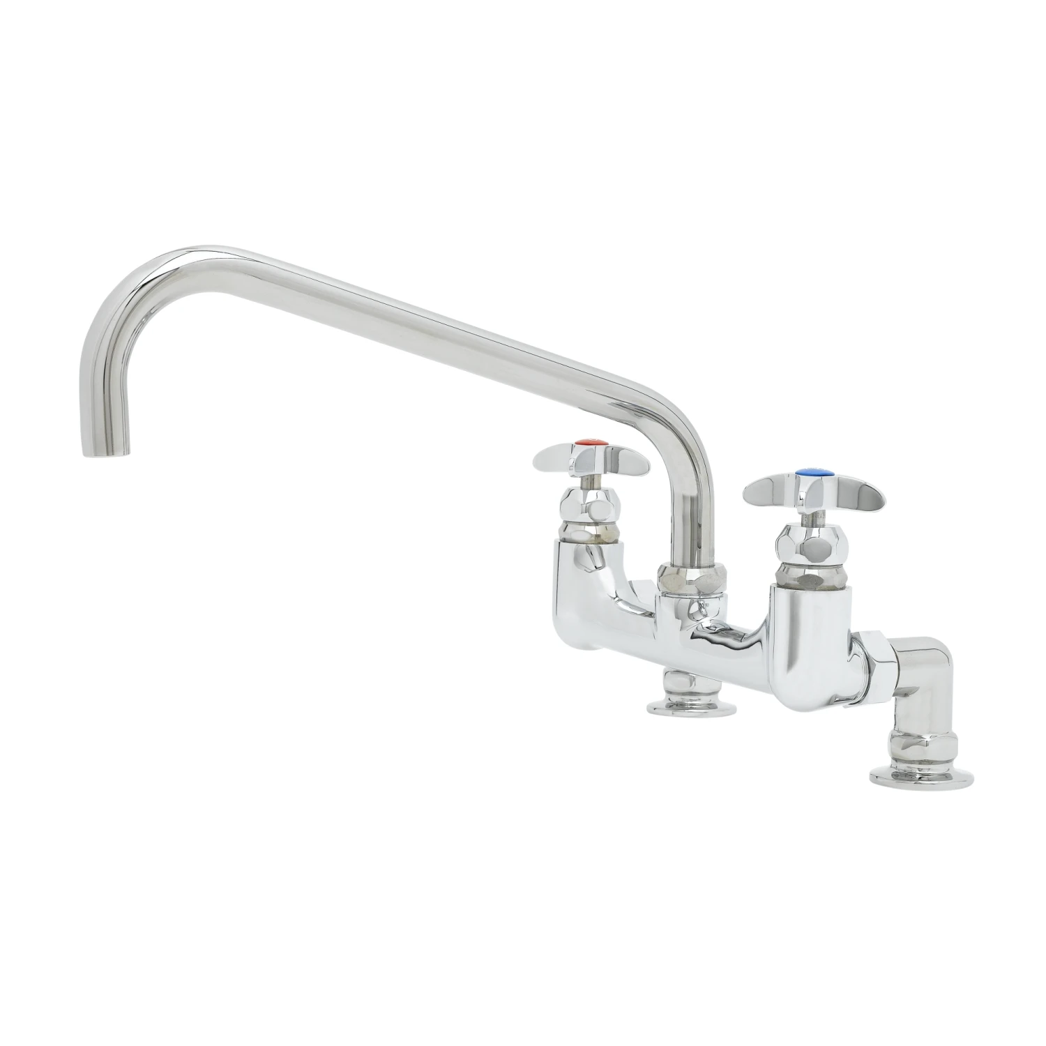 T&S Brass Big-Flo Mixing Faucet, 8" Deck Mount, 12" Swing Nozzle, 00YY Inlets w/ Supply Nipples