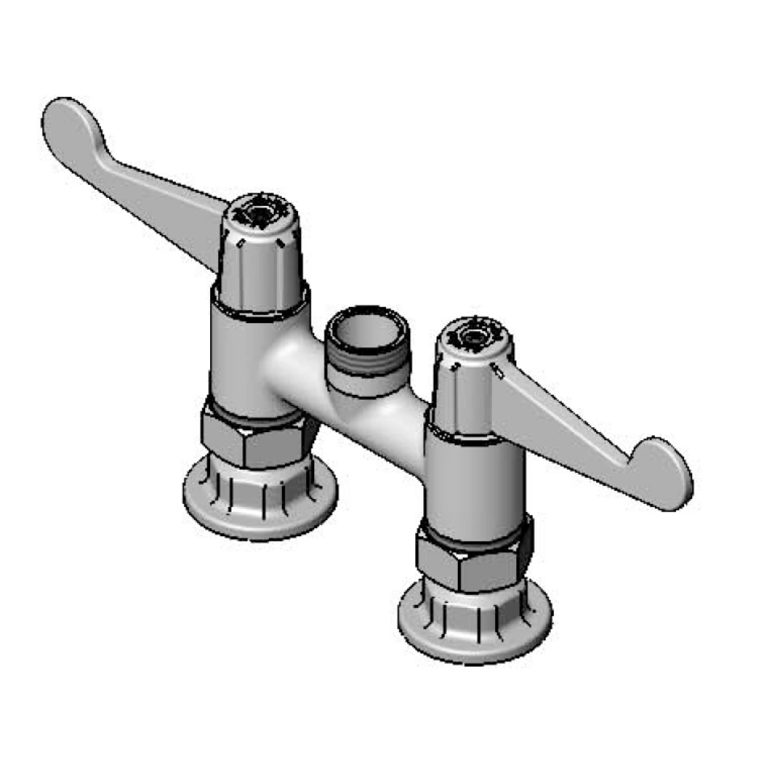 T&S Brass Equip 4" Deck Mount Swivel Base Faucet, Less Nozzle, Wrist Handles & Supply Nipple Kit