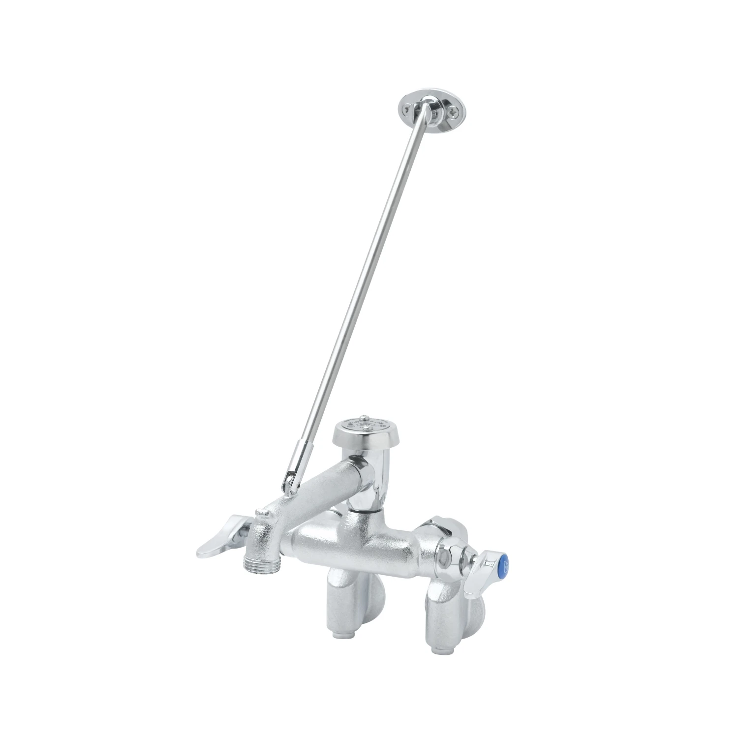 T&S Brass Service Sink Faucet, Wall Mount, Adjustable Centers, Vacuum Breaker, Wall Brace, Rough