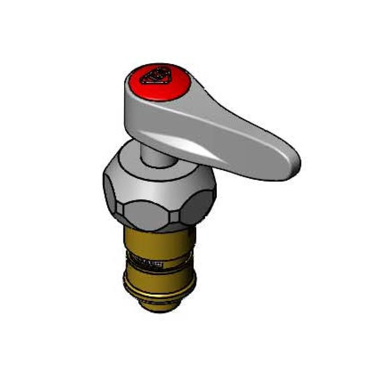 T&S Brass Cerama Cartridge, LTC w/ Check Valve, Bonnet, Lever Handle, Screw & Index (Red)