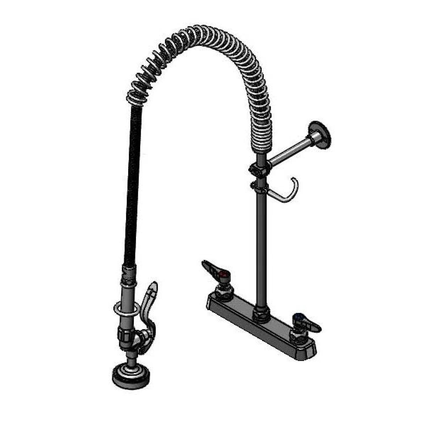 T&S Brass 8" Deck Mount Workboard PRU, Eternas w/ Spring Checks, B-0107, 6" Wall Bracket & 16" Riser
