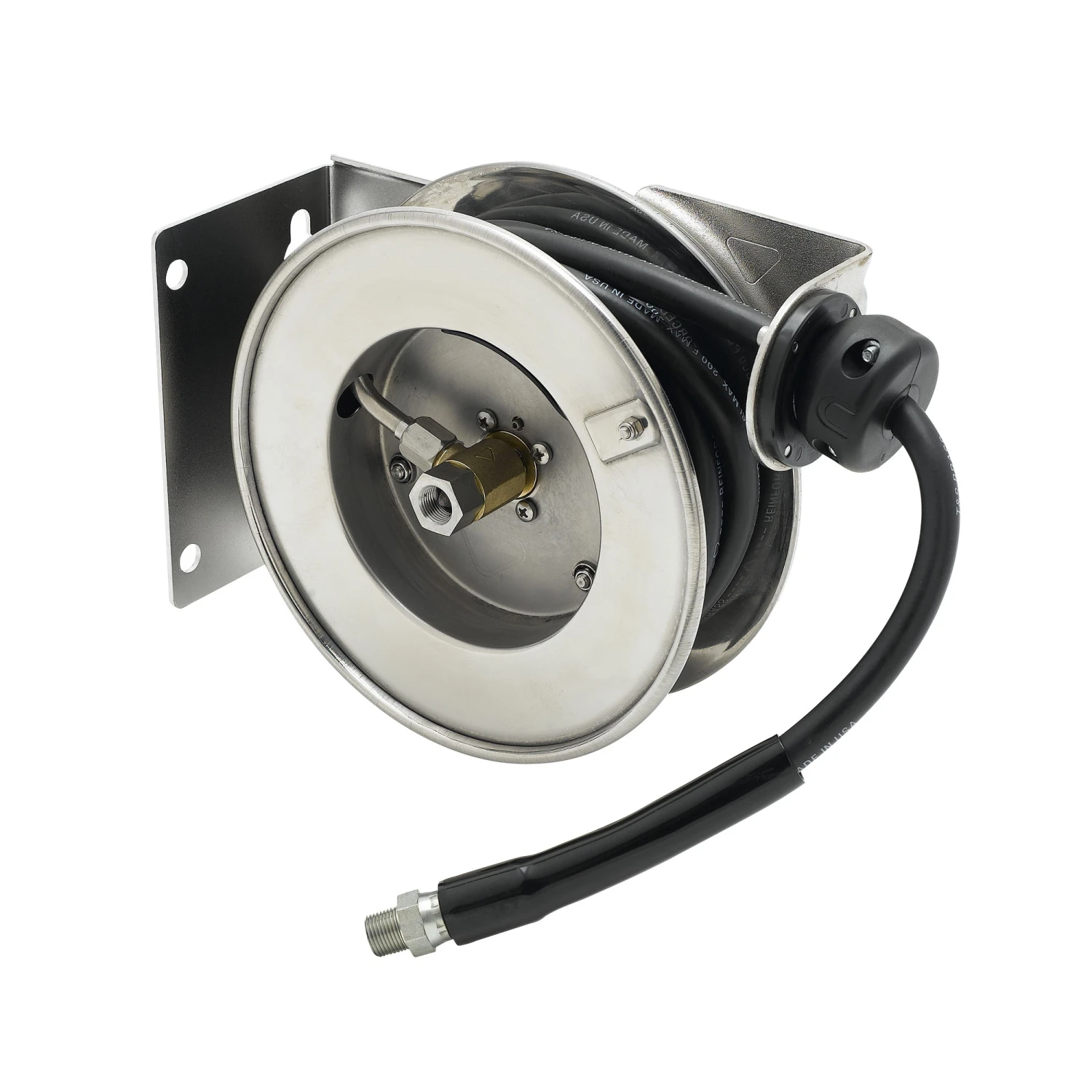 T&S Brass Hose Reel, 3/8" ID x 12' Hose, Open, Stainless Steel