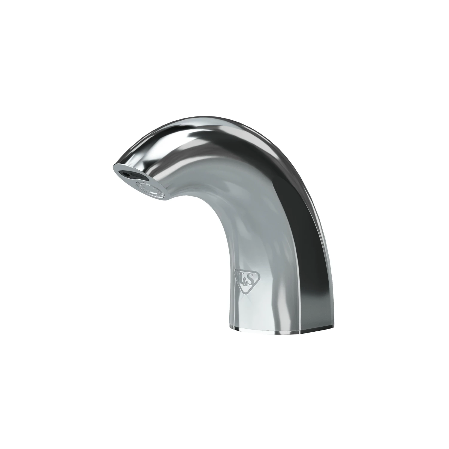 T&S Brass WaveCrest Compact Cast Spout Sensor Lavatory Faucet, Single Hole Deck Mount, Polished Chrome, 0.5 GPM / 1.9 LPM VR Concealed Spray Device