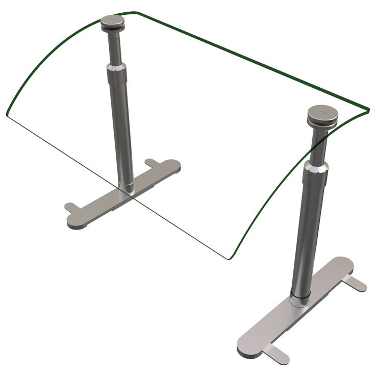 Hatco Flav-R-Shield® Portable Curved Acrylic Adjustable Sneeze Guard