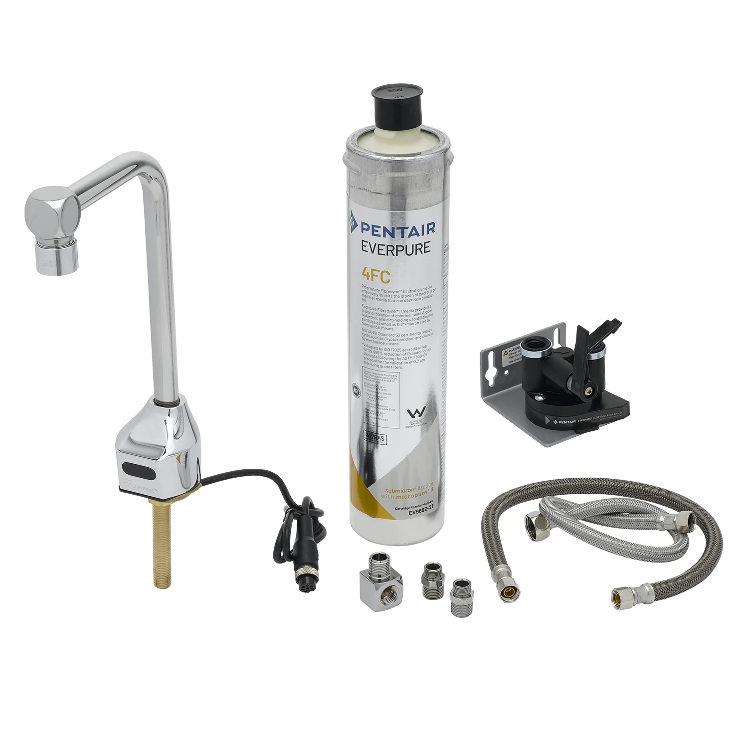 T&S Brass ChekPoint Sensor Glass/Bottle Filler & Water Filtration Kit, 8" Outlet Clearance