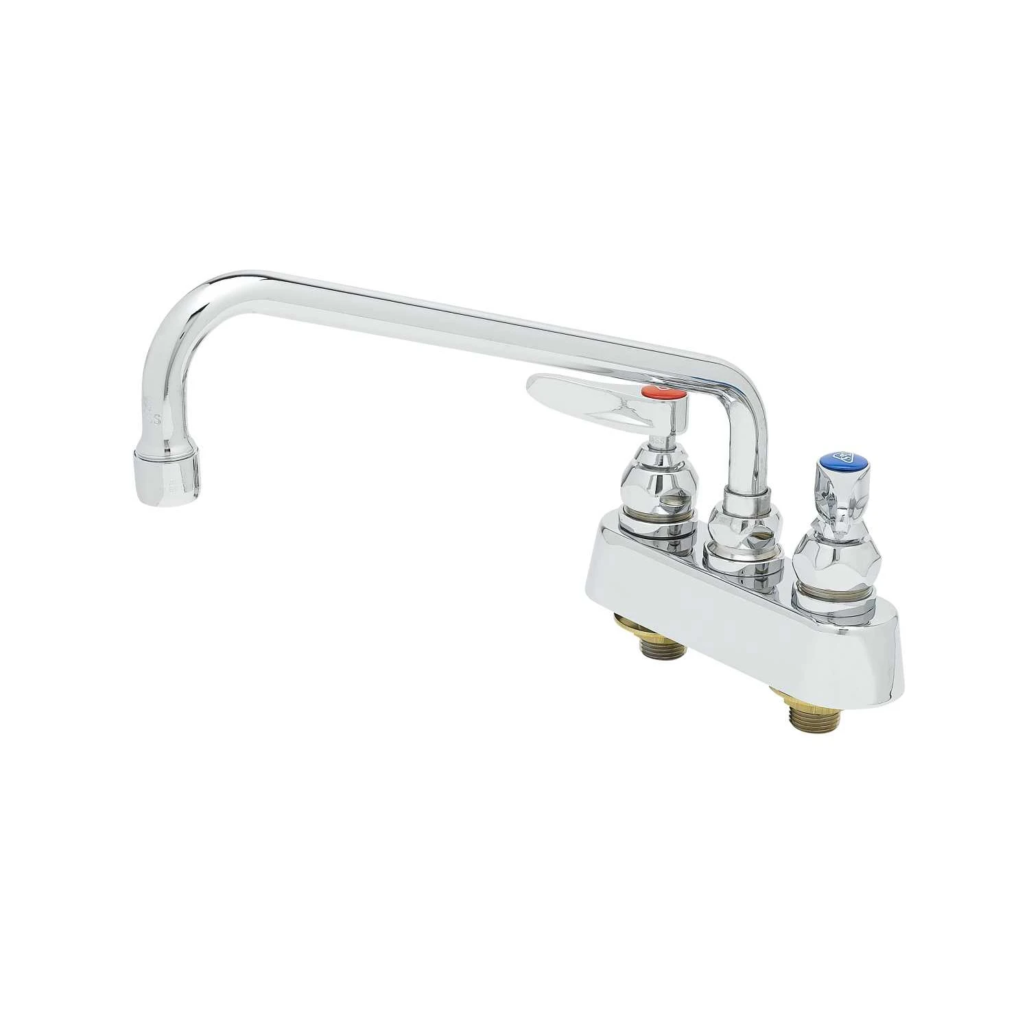 T&S Brass Workboard Faucet, Deck Mount, 3-1/2" Centers, 10" Swing Nozzle, Lever Handles
