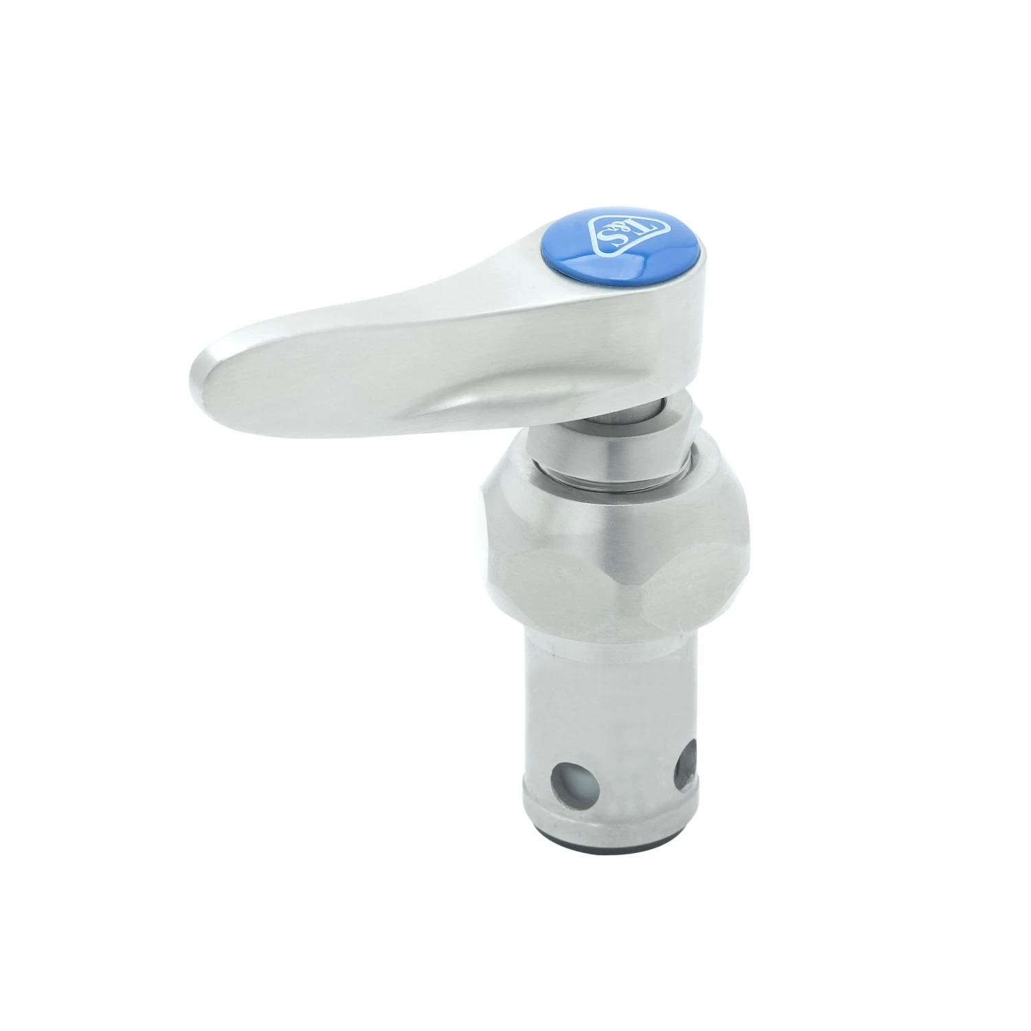 T&S Brass Stainless Steel Quarter-Turn Eterna Cartridge w/Spring Check, Handle, Blue Index & Screw, LTC