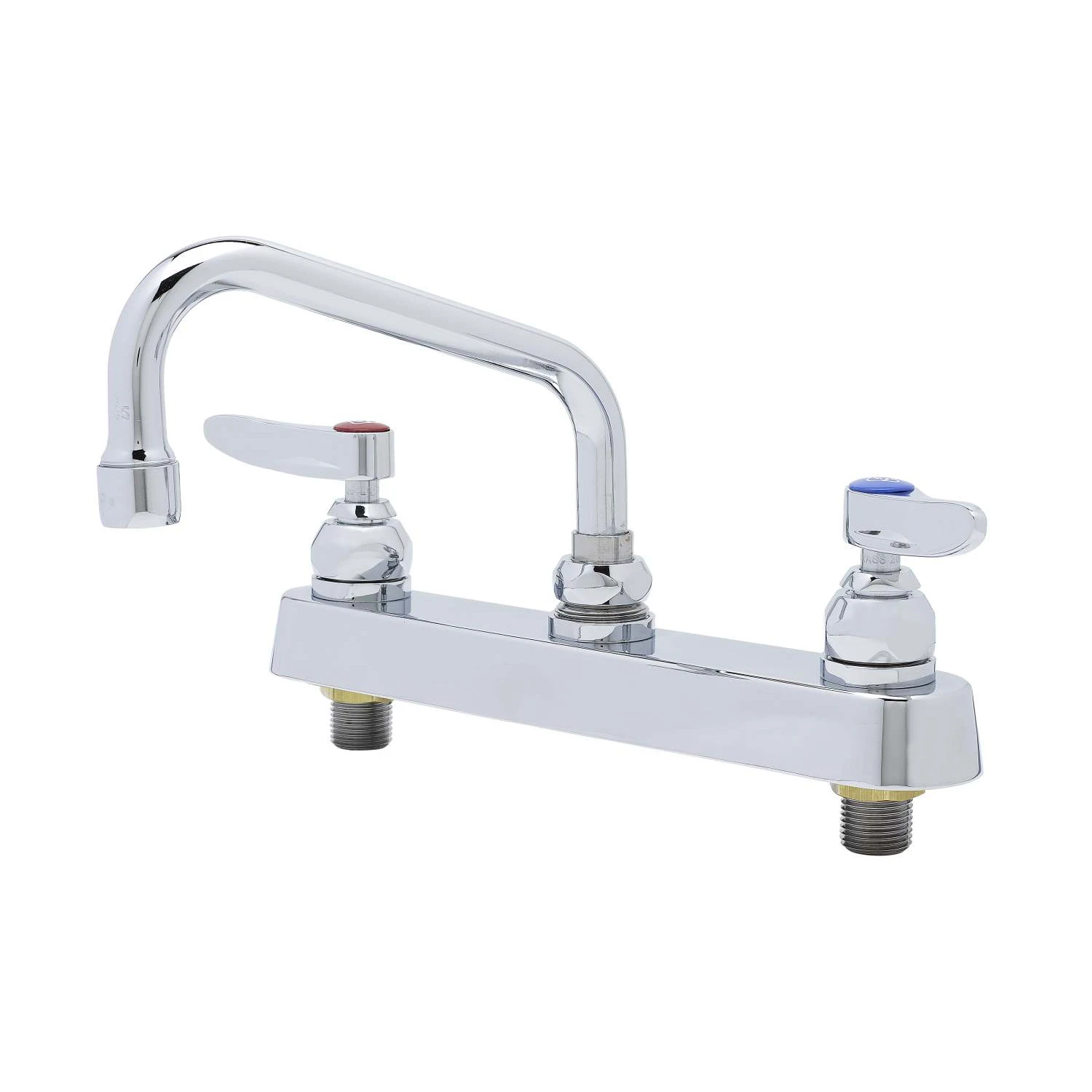 T&S Brass Workboard Faucet, Deck Mount, 8" Centers, 6" Swing Nozzle, Lever Handles