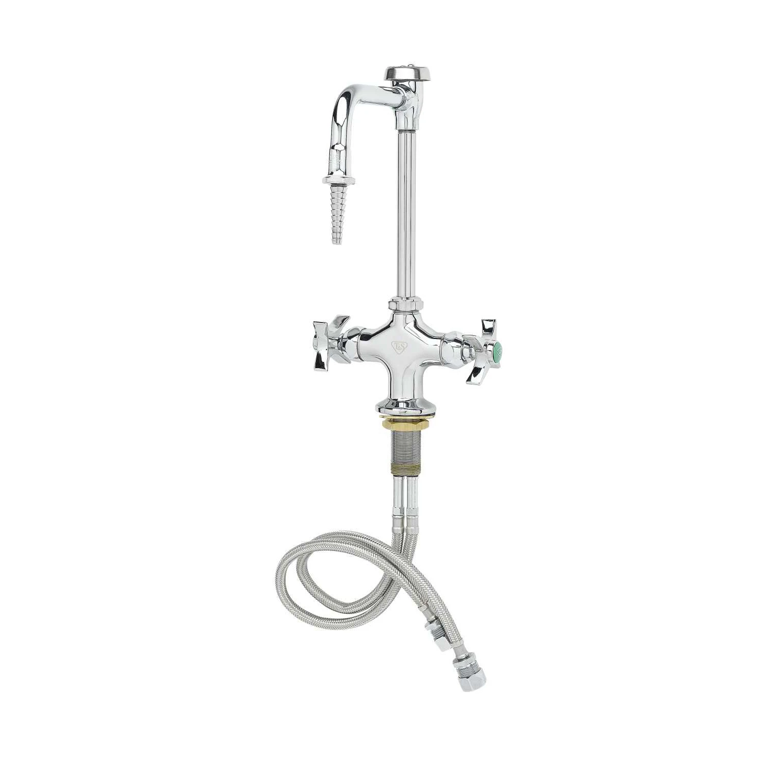 T&S Brass Lab Mixing Faucet, Rigid Vac. Breaker Nozzle, Serrated Tip