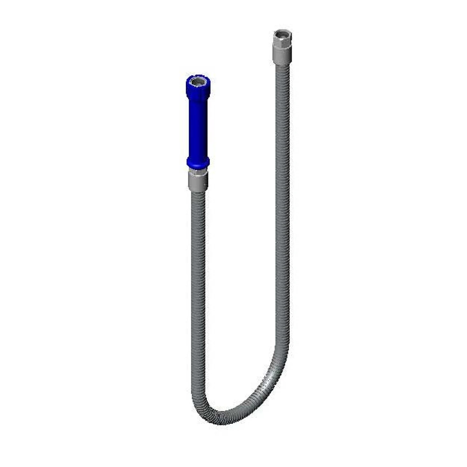 T&S Brass 120cm (1200mm) Pre-Rinse Hose Assembly, European Blue Handle 47-1/4" Overall Length