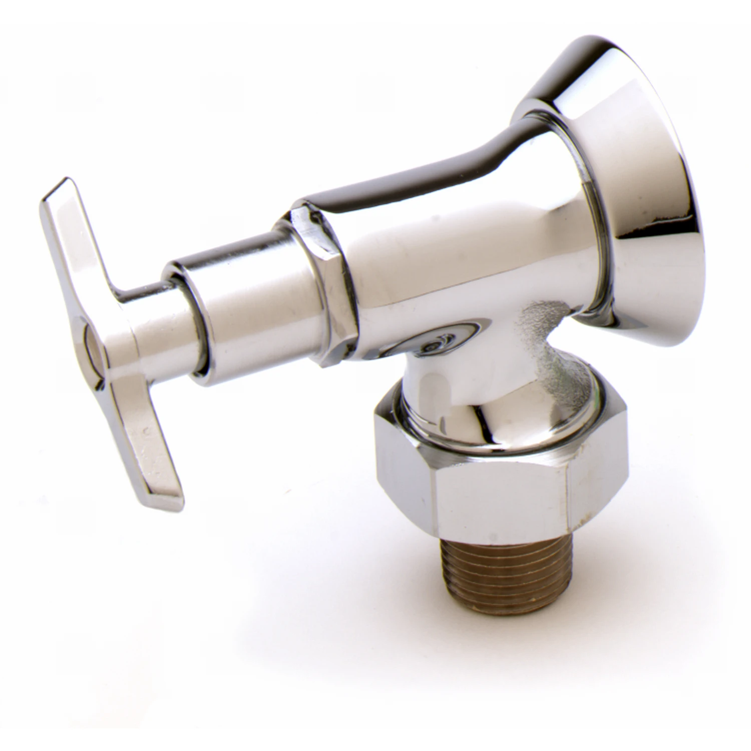 T&S Brass Loose Key Angle Stop, 1/2" NPT Female Inlet, 1/2" NPT Male Union Coupling Outlet