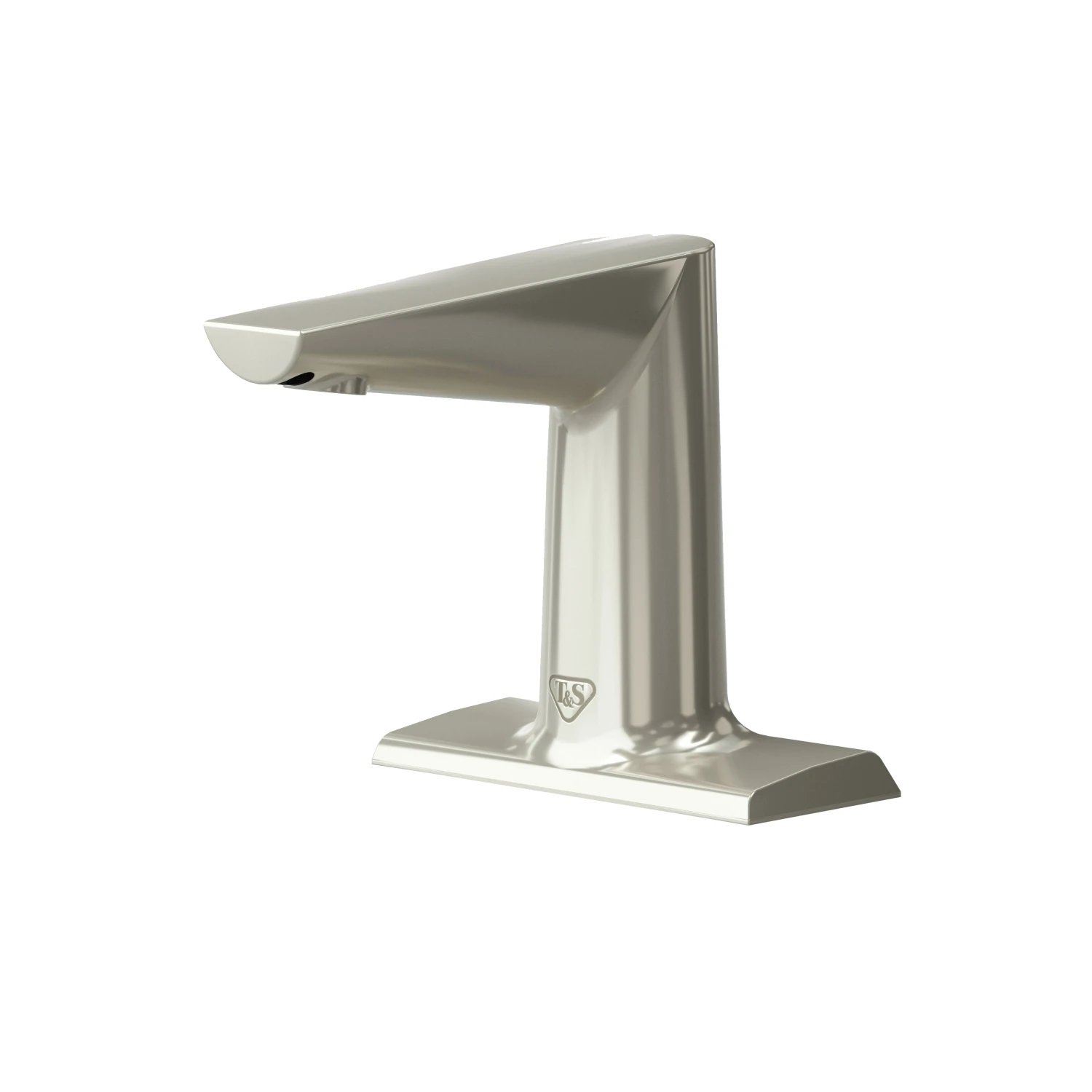 T&S Brass WaveCrest Medical Sensor Faucet, 4" Deck Mount, Brushed Nickel, 0.5 GPM / 1.9 LPM VR Concealed Spray Device, Low Flow Hydrogenerator