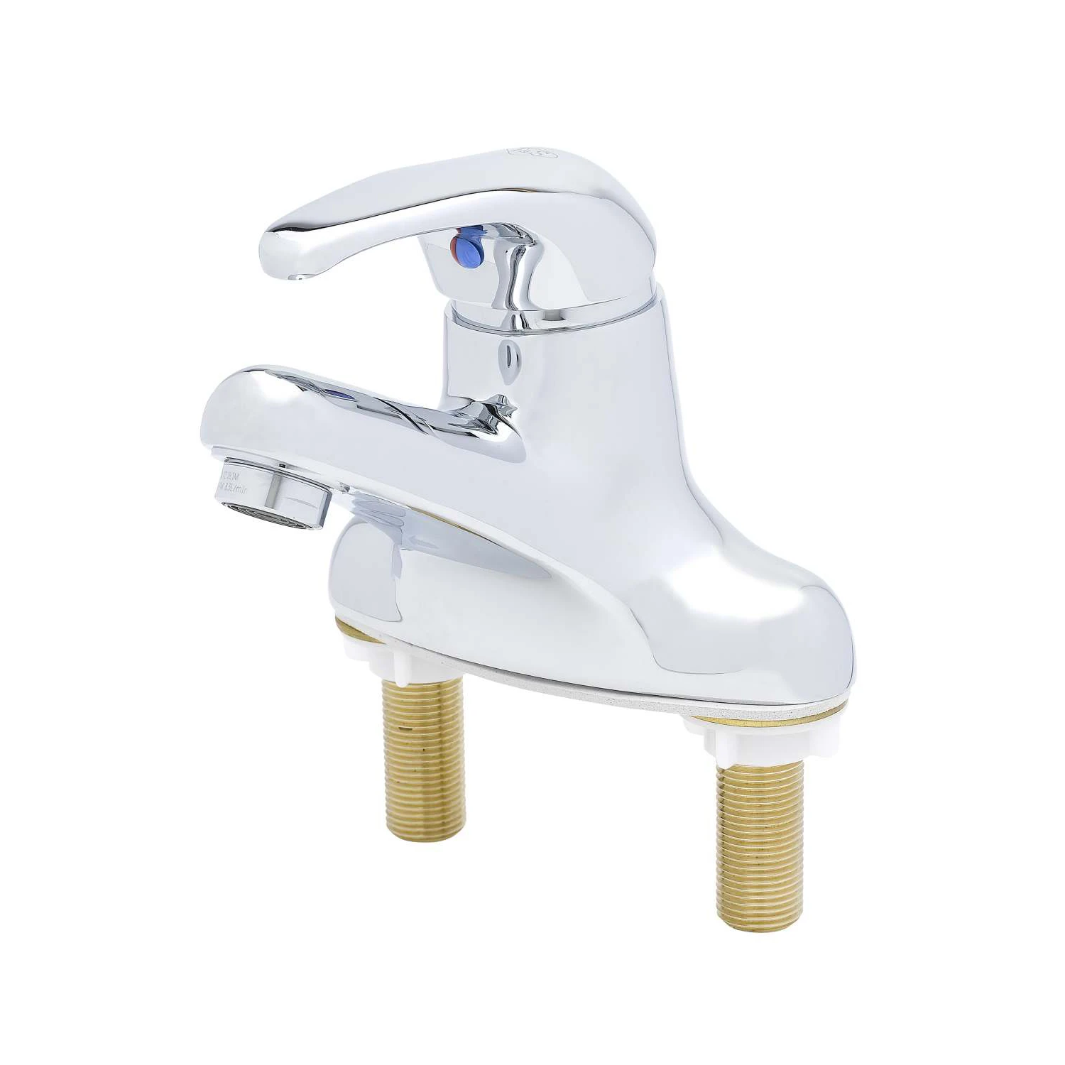 T&S Brass Single Lever Faucet, 4" Centerset, 4" Handle, 2.2 GPM Aerator