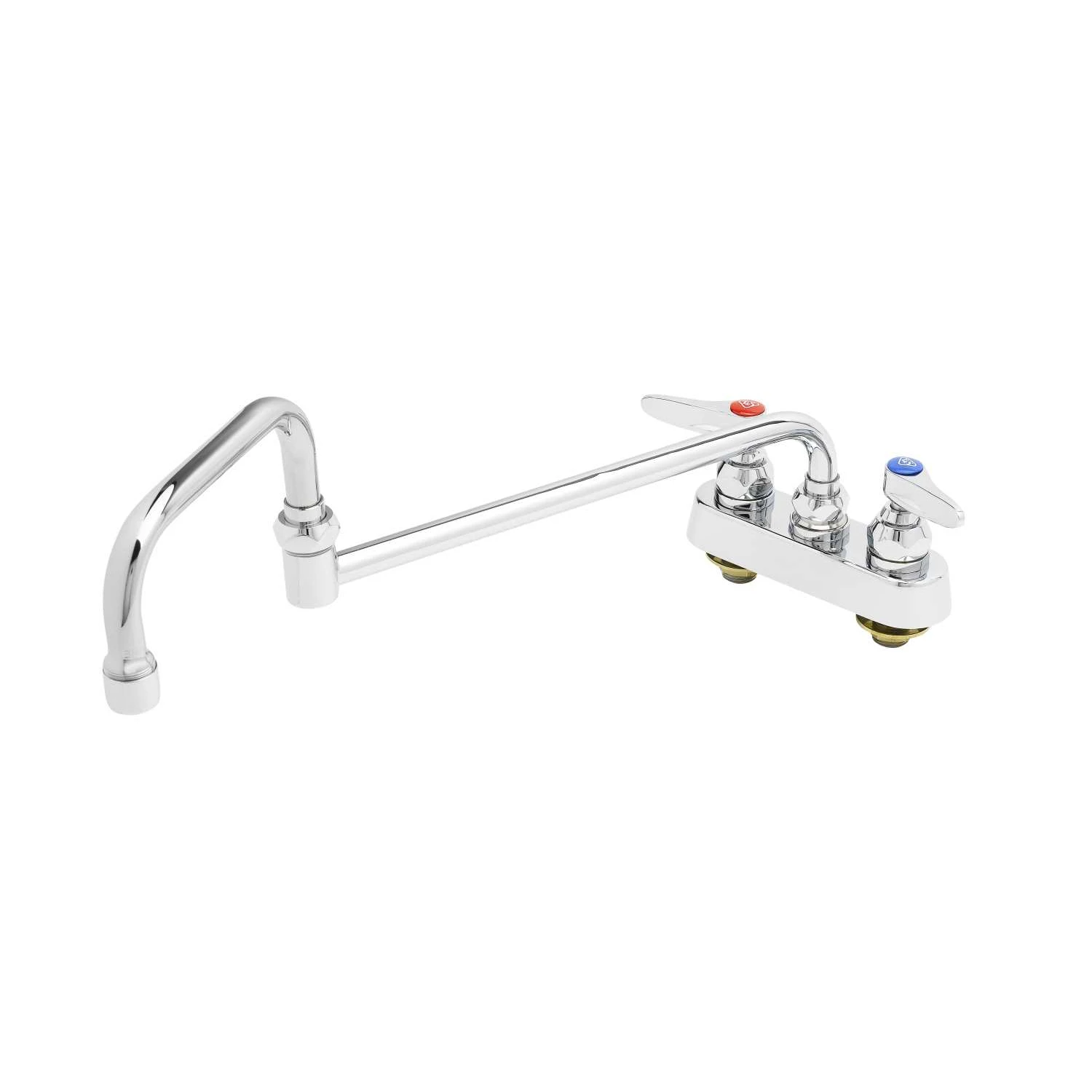 T&S Brass Workboard Faucet, Deck Mount, 4" Centers, 18" Double Joint Nozzle, Lever Handles