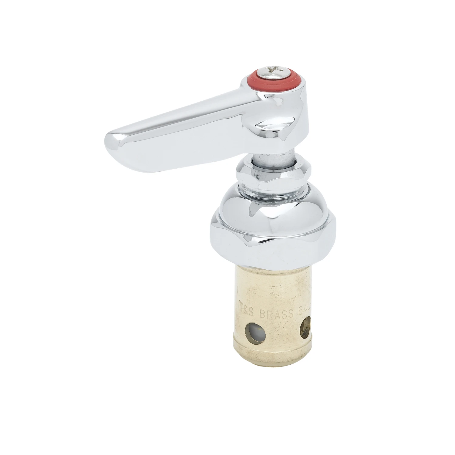 T&S Brass Eterna Spindle Assembly, Spring Check, Right Hand (Hot), Lever Handle, Screw, & Index